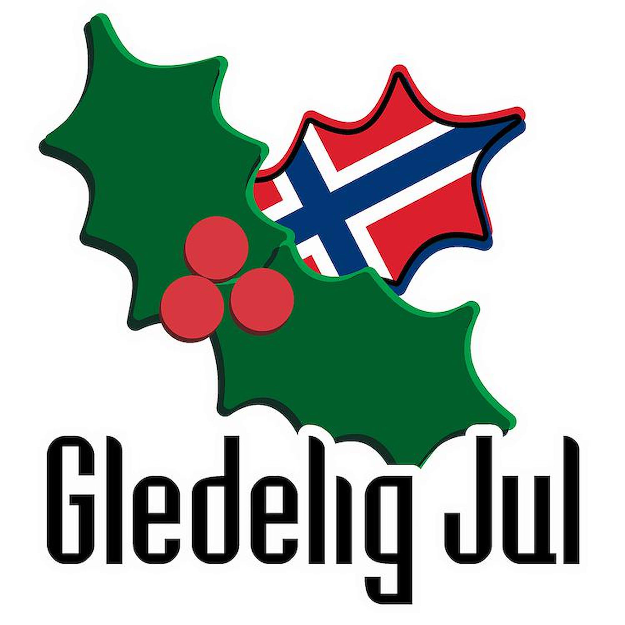Norway Christmas Gledeli Square Car Magnet 3
