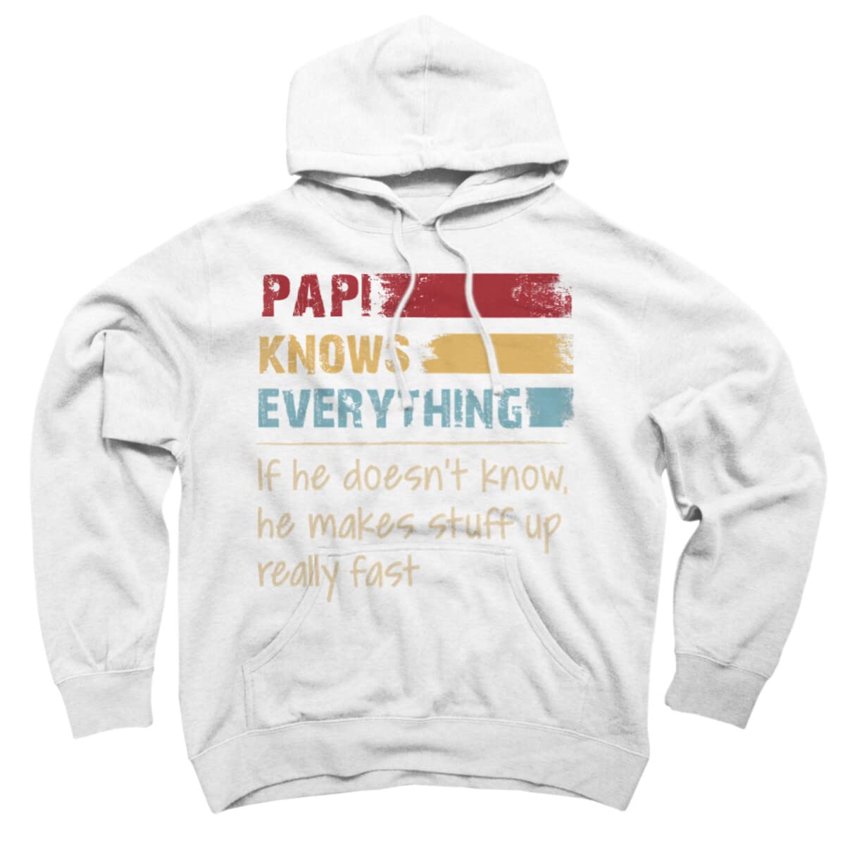 Design By Humans Unisex Papi Knows Everything Pullover Hoodie - Funny Sarcastic Graphic Sweatshirt for Men & Women | Perfect for Casual Wear, Gifts & Street Fashion