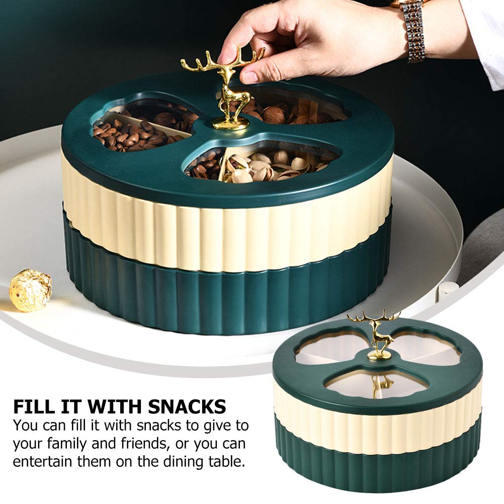 BESPORTBLE Airtight Snack Storage Box - Dried Fruit Container, Candy Tray, Sectional Snack Holder for Kitchen, Office, Picnic & Travel - BPA-Free Plastic Food Organizer