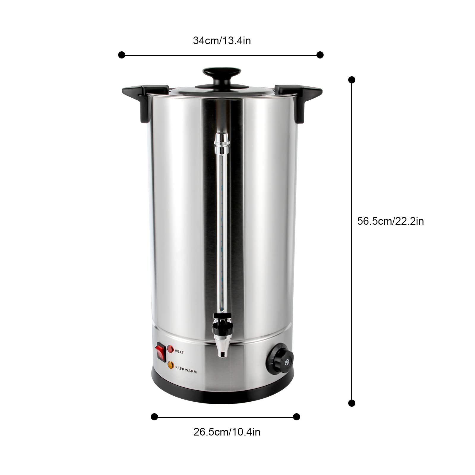 **Commercial Coffee Urn - 25L (160 Cups) Stainless Steel Coffee Maker with Quick Brew & Keep Warm Function - Hot Beverage Dispenser for Home, Office, Party & Catering Events**