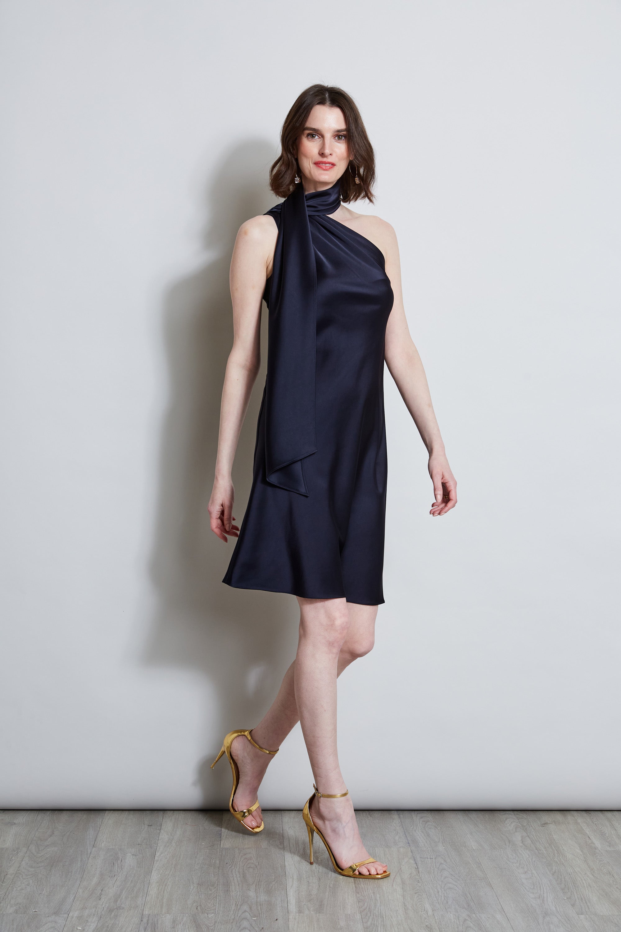 Elegant Satin Scarf Dress for Women - Soft & Shiny Wrap Dress - Perfect for Parties, Weddings & Evening Events