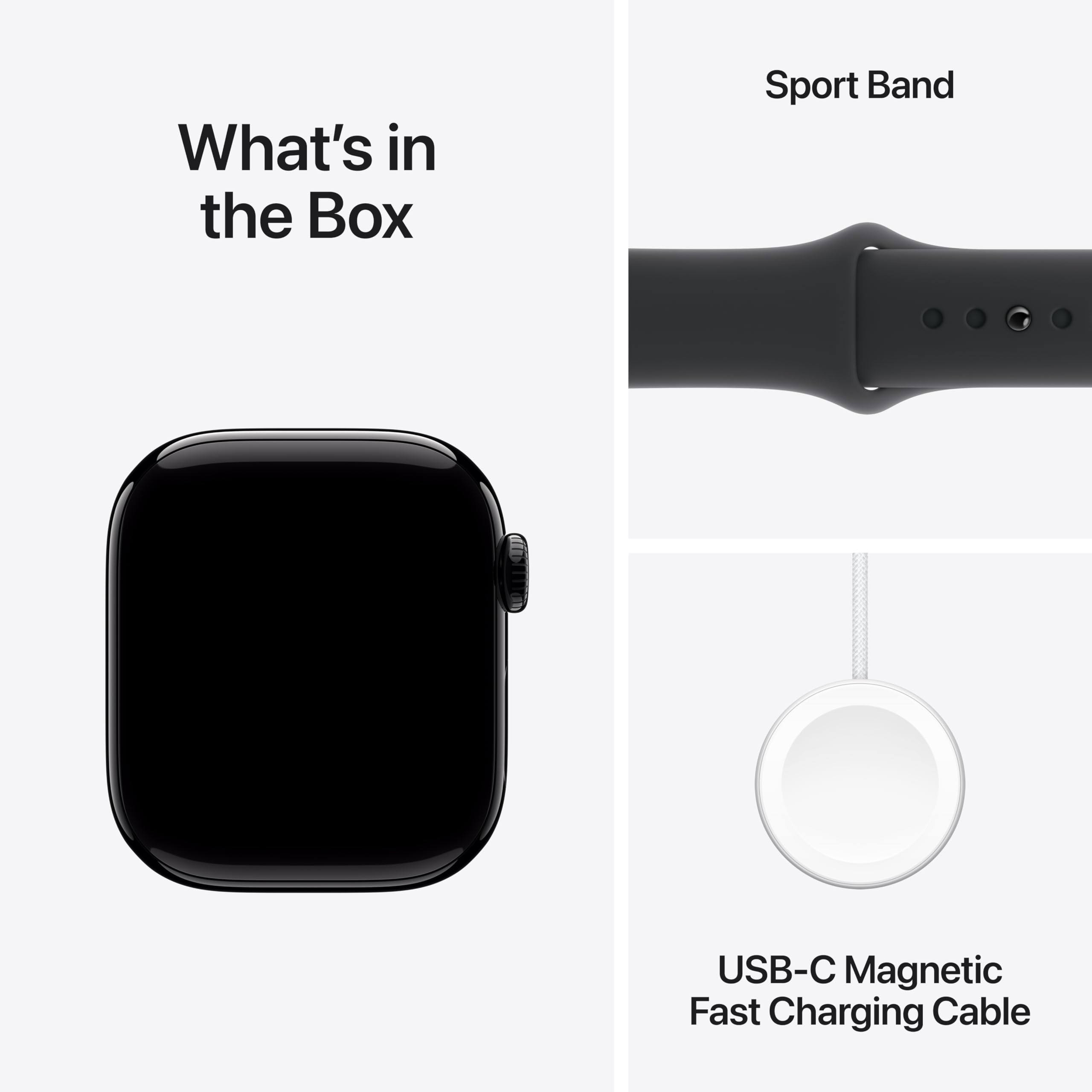 Apple Watch Series 10 (GPS 42mm) - Jet Black Aluminum Case with Black Sport Band, Fitness Tracker, ECG App, Always-On Retina Display, Water Resistant Smartwatch for Men & Women - Perfect for Running, Swimming & Daily Activity Tracking