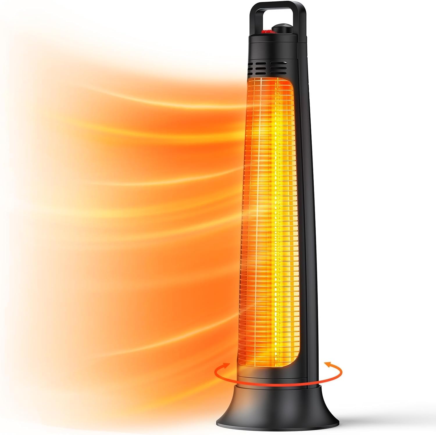 FLOWBREEZE 1200W Electric Patio Heater - Portable Outdoor Infrared Heater with 3-Second Instant Heat, 60° Oscillation & 180-Min Timer | Tip-Over Protection & Ultra Quiet Operation | Perfect for Backyard, Deck, Garage, Camping & Indoor Use