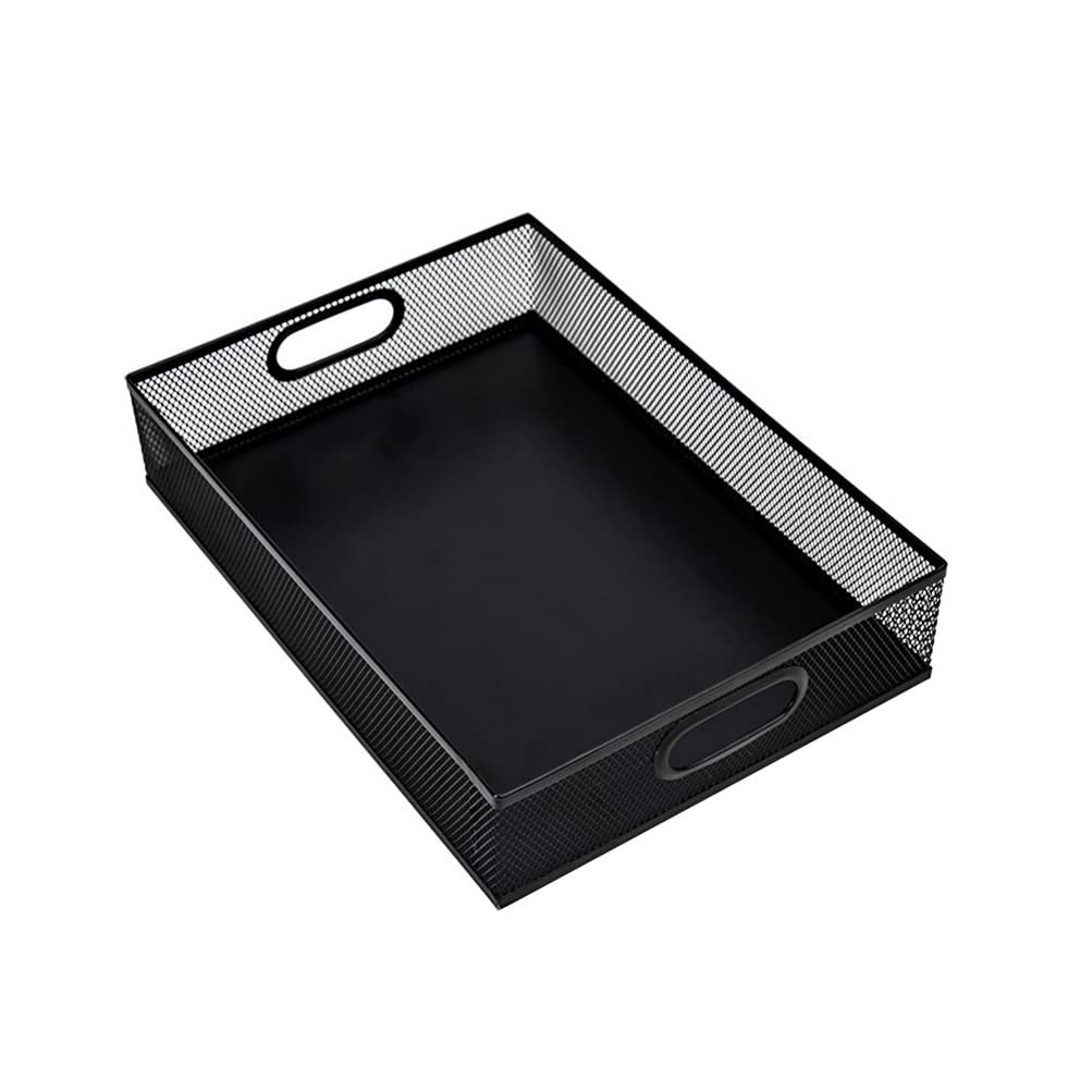 Metal File Basket Organizer - Desktop Storage Tray for Office & Home Use