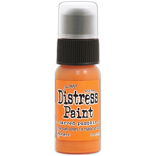 Ranger TDD43560 Distress Paint Dabber - 1 oz Carved Pumpkin (USA Warehouse) | Multi-Surface Paint for Stamps, Glass, Plastic & Metal | Perfect for DIY Crafts, Scrapbooking & Home Decor Projects