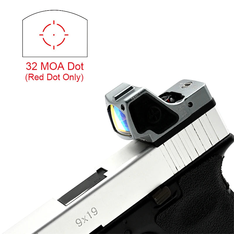 Tactical RMR HD Red Green Dot Sight - Compact Pistol Reflex Sight with Light Sensing System | Picatinny Mount Scope Optics for Rifles & Handguns | Ideal for Hunting, Shooting Range & Tactical Training