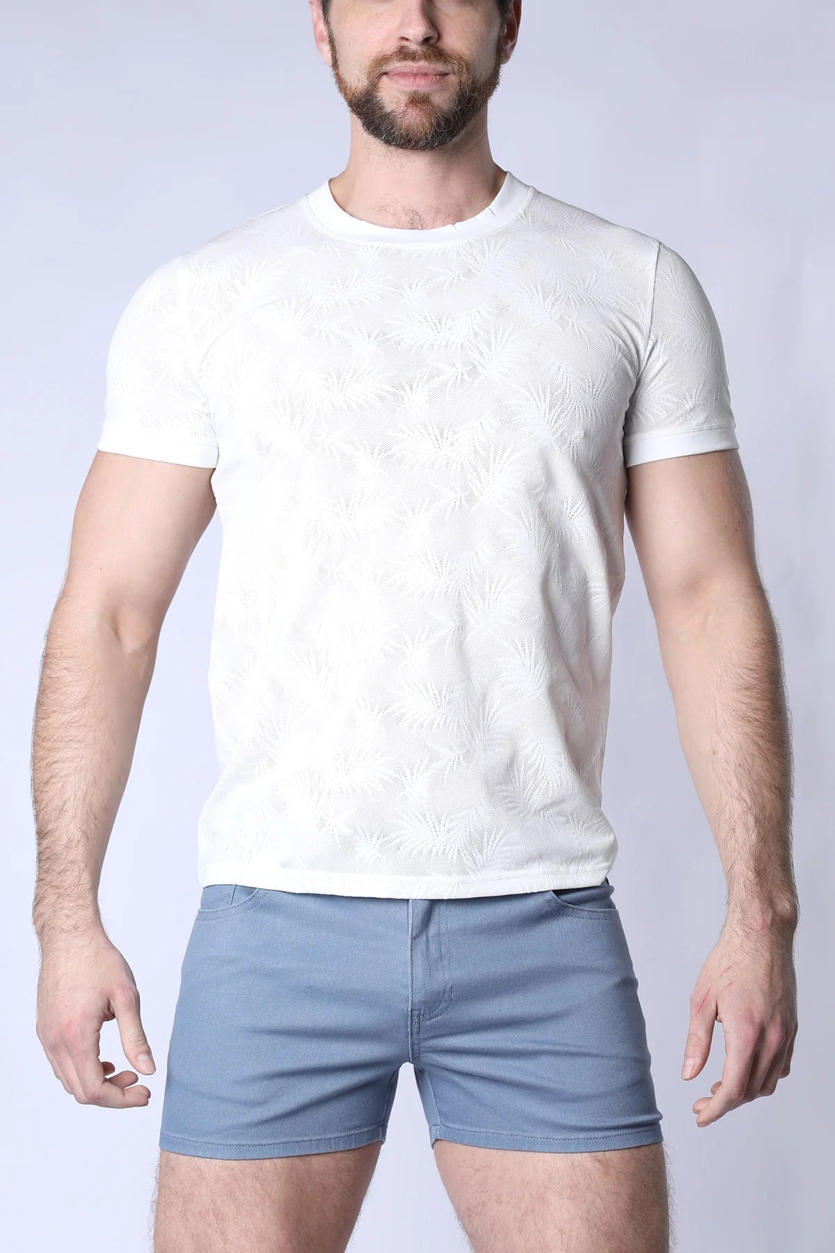 Timoteo Amalfi White Mesh T-Shirt for Men - Breathable Summer Casual Tee for Beach, Gym & Outdoor Activities