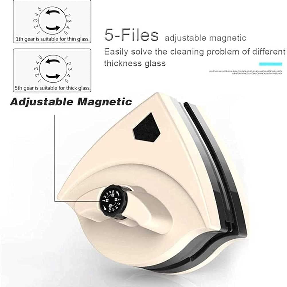 Double Sided Magnetic Window Cleaner - Strong 3-25mm Thickness Glass Cleaning Tool for High Windows, Mirrors & Shower Doors - Indoor/Outdoor Use for Homes, Offices & Commercial Buildings