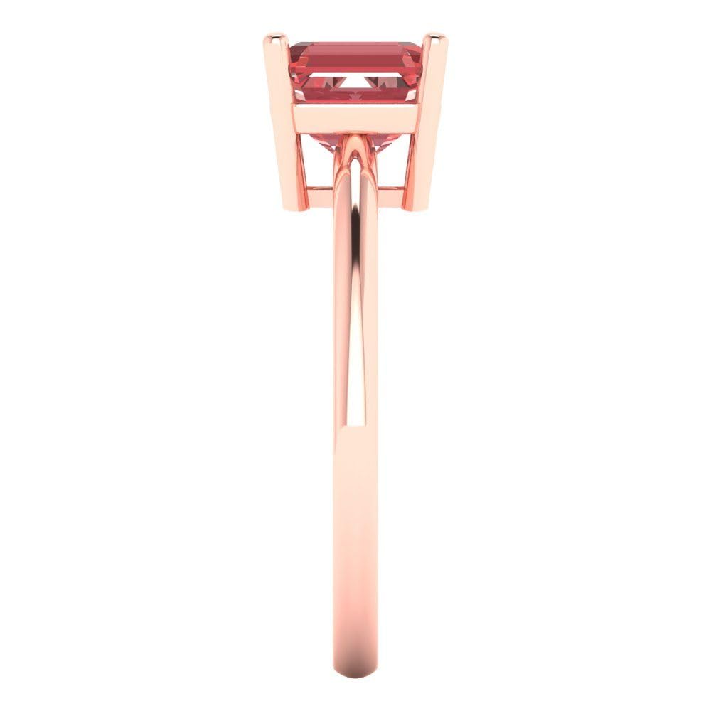 1.50 ct Asscher Cut Natural Garnet Solitaire Engagement Ring - 14k Rose Gold Wedding Band for Bridal, Anniversary & Special Occasions