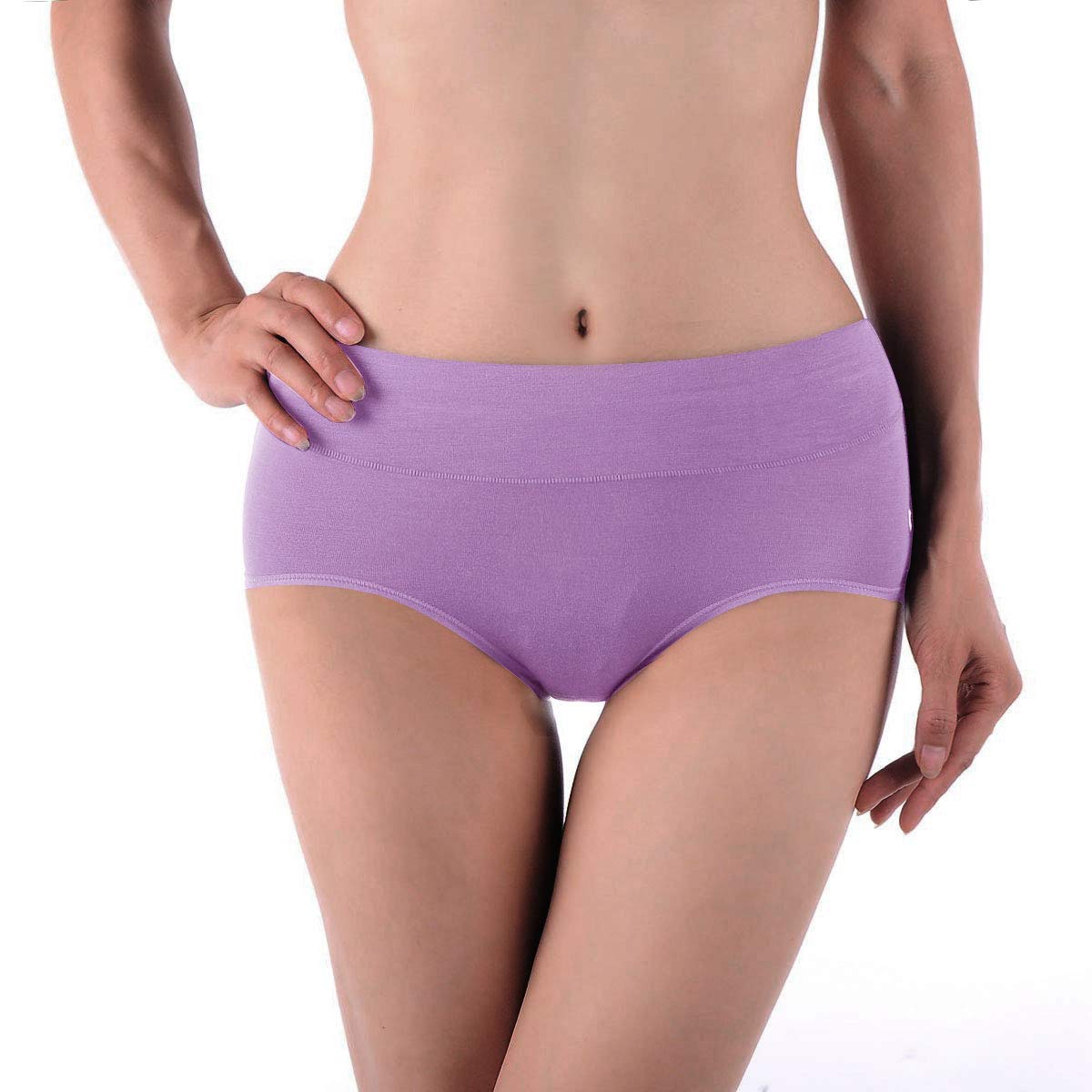 Women's Cotton Mid Waist Underwear - No Muffin Top Full Coverage Briefs - Breathable Ladies Panties & Lingerie Undergarments Multipack - Perfect for Everyday Wear, Workout & Sleep Comfort