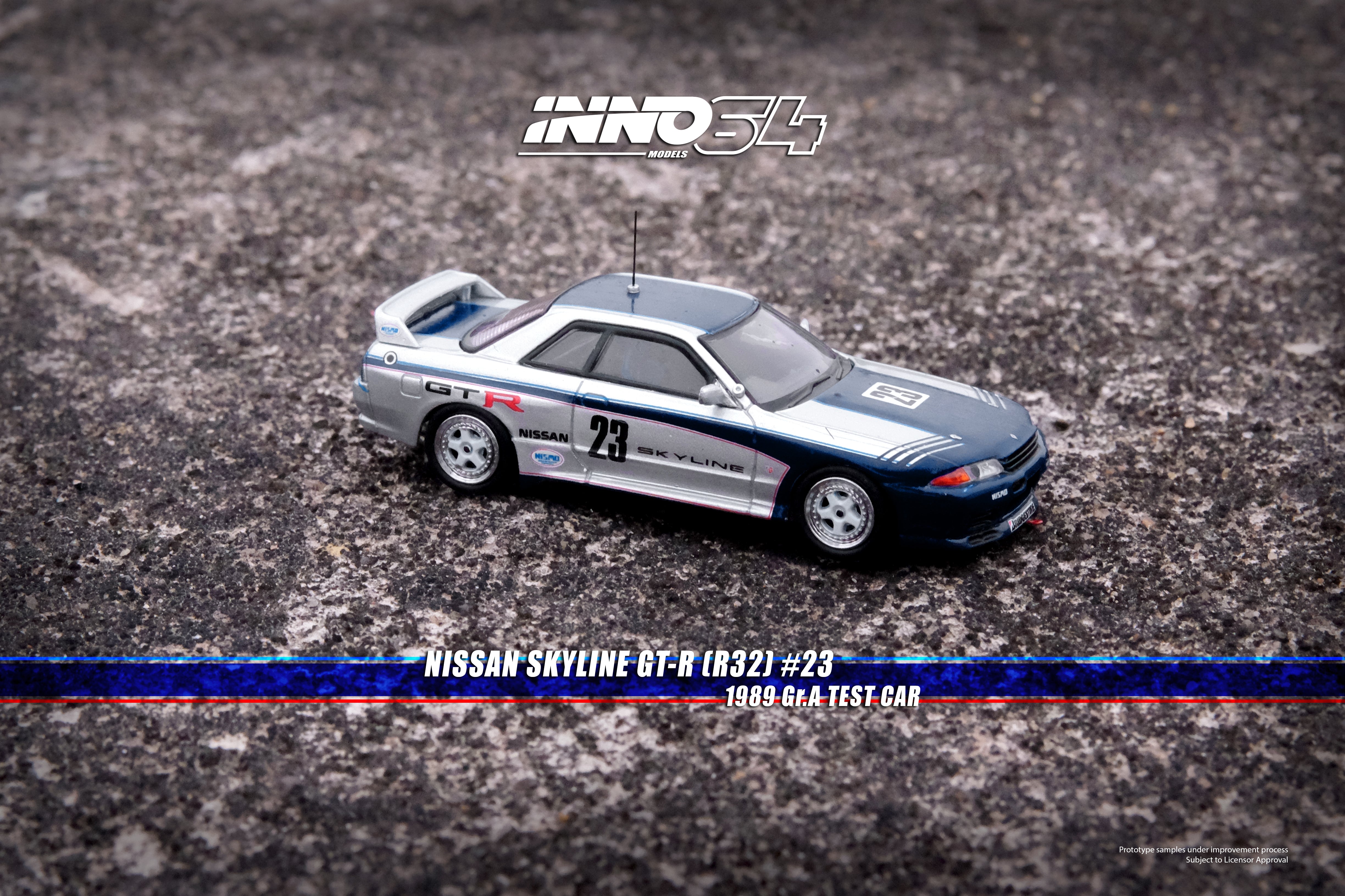 INNO64 1:64 Scale Nissan Skyline GT-R R32 Gr.A Test Car 1989 - Diecast Model Collectible for Car Enthusiasts & Display Decor for Home/Office