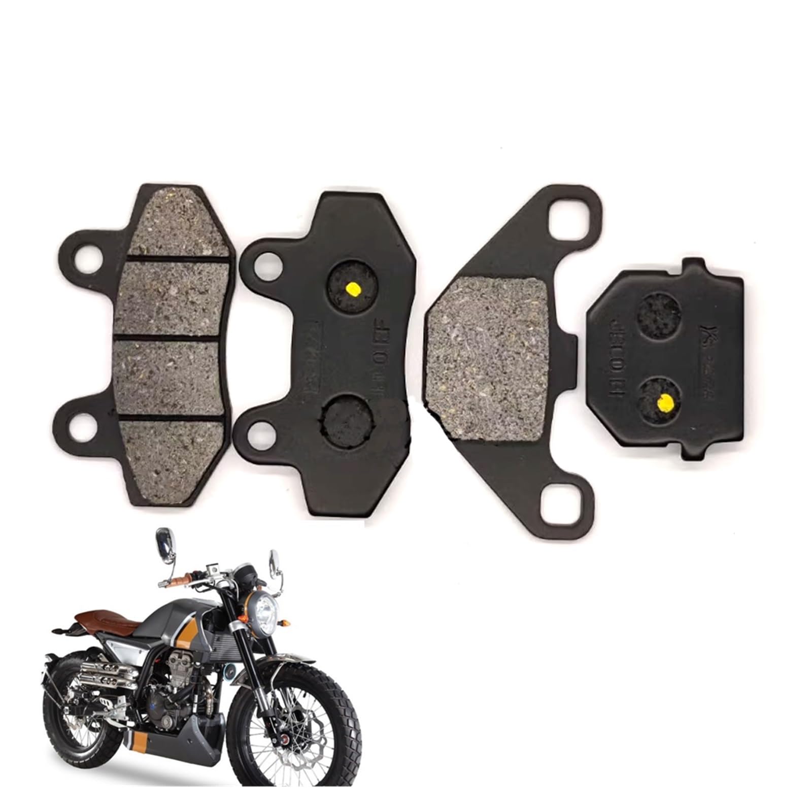 High-Performance Motorcycle Brake Pads - Front & Rear Disc Brake Pads Set for FB, Mondial, HPS & 125cc Bikes | Durable Friction Material for Safe Riding in City Commutes & Mountain Roads