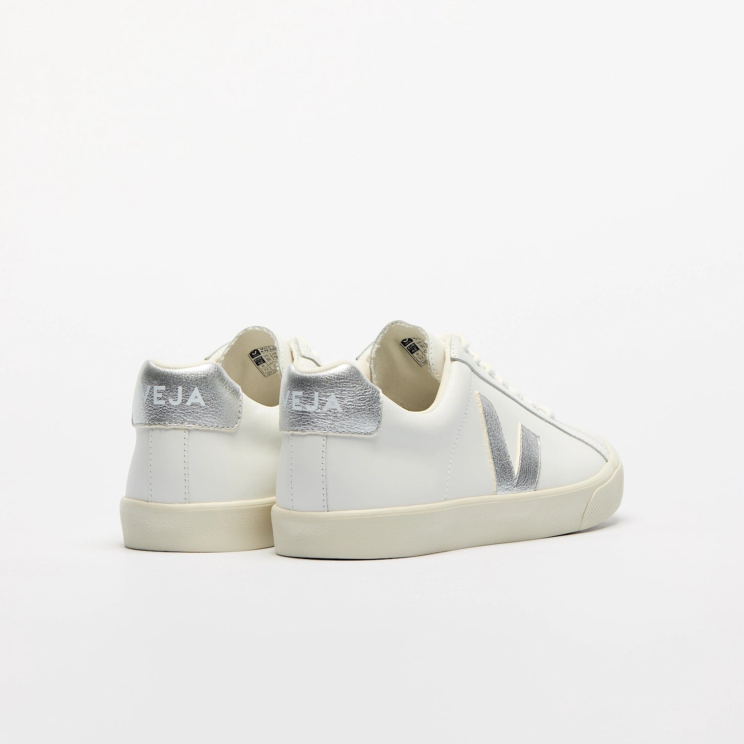 Veja Women's Esplar Leather Sneakers in White Silver - Stylish & Comfortable Casual Shoes for Everyday Wear, Work & Travel