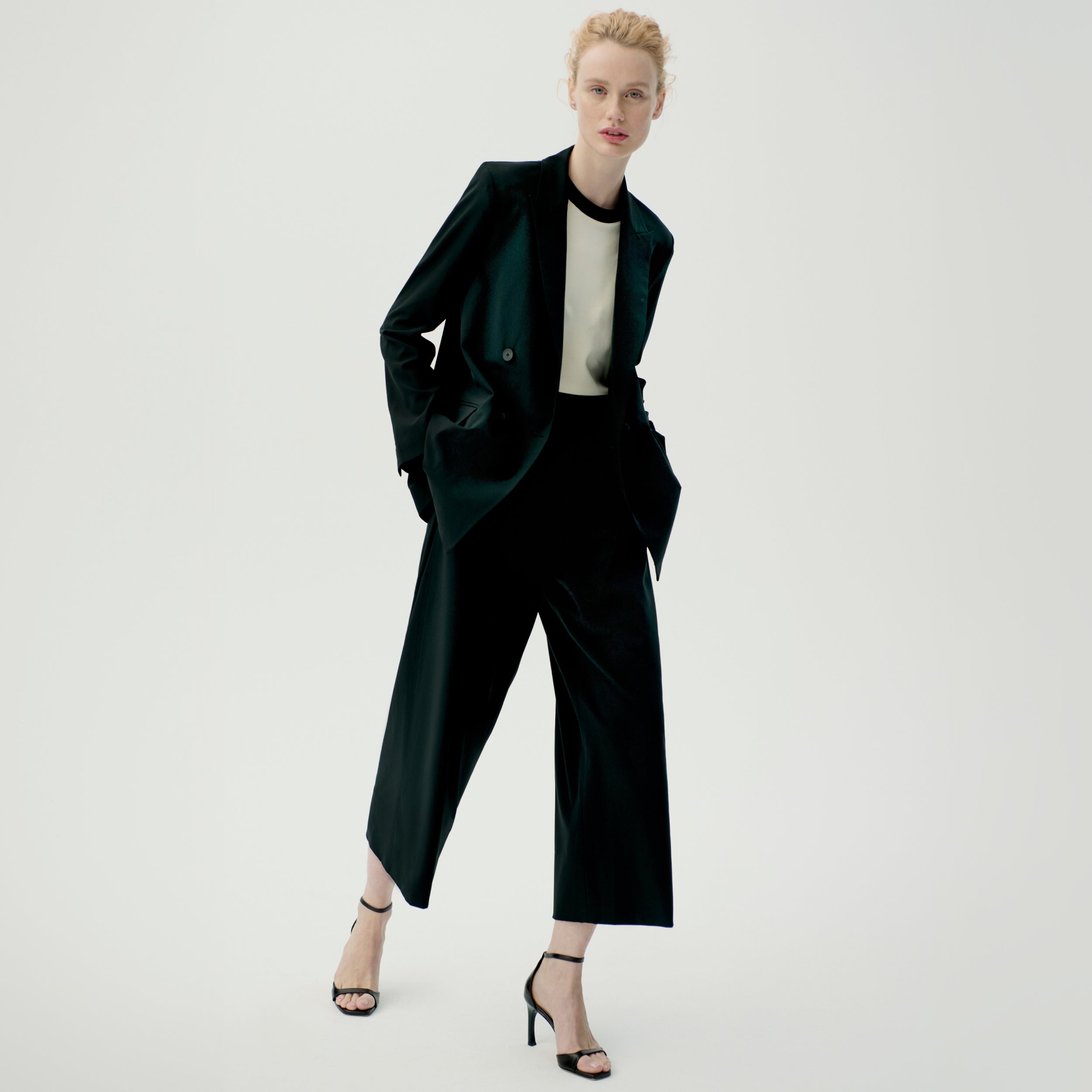 Elena Travel Culotte Pants - OrigamiTech Wrinkle-Free Black Wide Leg Pants for Women | Perfect for Business Trips, Vacations & Casual Wear