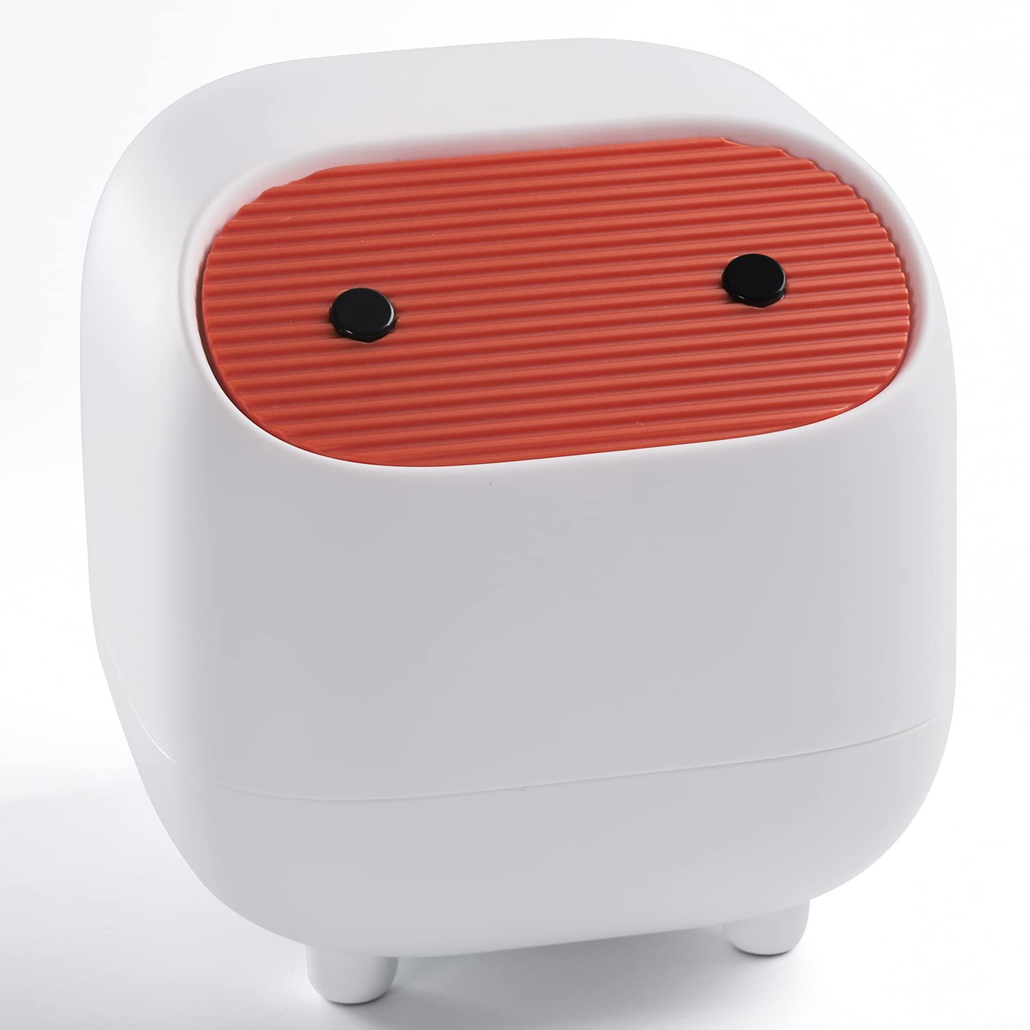 Mini White Pop-Up Trash Can with Locking Lid - Perfect for Desk, Office, Camping, SUV & Car Travel - Small Waste Bin for Home and On-the-Go Use