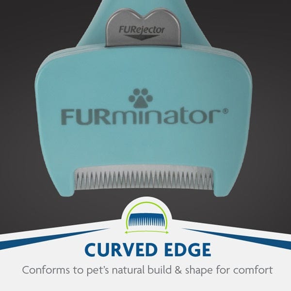 FURminator Small Cat Long Hair Deshedding Tool - Reduce Shedding & Hairballs for Long-Haired Cats - Perfect for Grooming at Home or Vet Visits