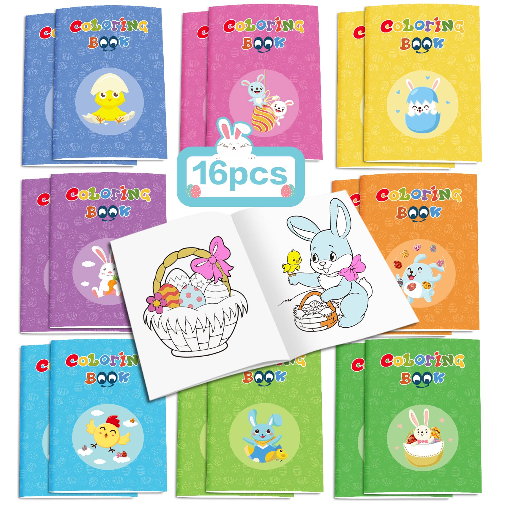 **Easter Coloring Book for Kids Ages 4-8 - 24-Page Mini Coloring Book with Easter Bunny & Egg Designs - Bulk Pack for Easter Basket Stuffers & Party Favors - Fun Holiday Activity for Toddlers & Preschoolers**