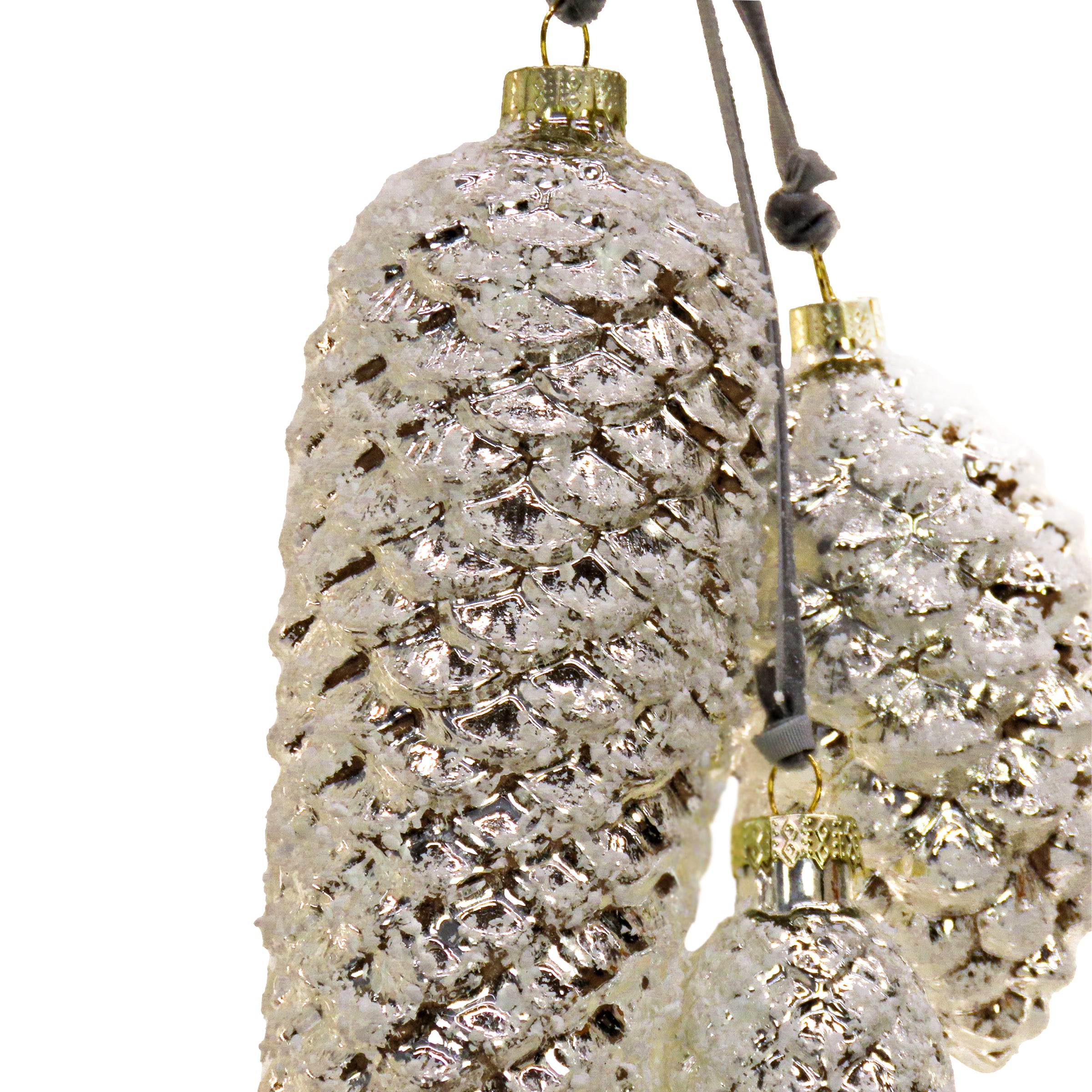 HGTV Home Collection Pinecone Cluster Ornaments Set of 2 - Christmas Tree Decorations for Holiday Home Decor and Festive Gift Giving