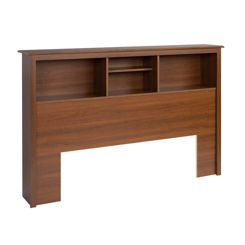 Prepac Full/Queen Bookcase Headboard with Storage - Cherry Finish for Bedroom Organization & Decor | Perfect for Small Spaces, Dorms, and Guest Rooms