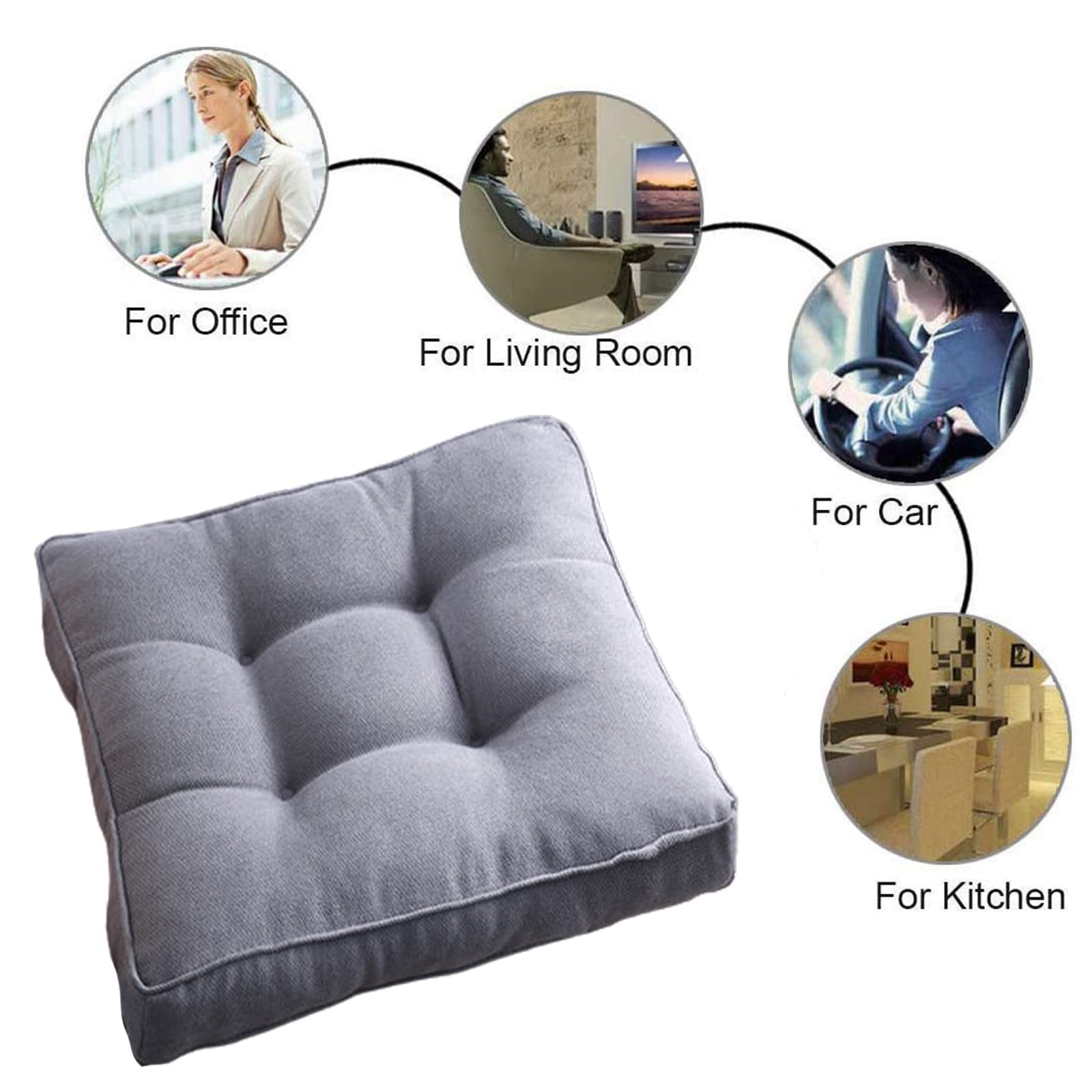 Premium Soft Velvet Square Chair Cushions with Ties - 20 Inch (50cm) Set of 2 - Comfortable Seat Pads for Dining Chairs, Kitchen, Living Room, Patio, Garden - Indoor & Outdoor Use - Perfect for Home Decor, Entertaining Guests, and Relaxing
