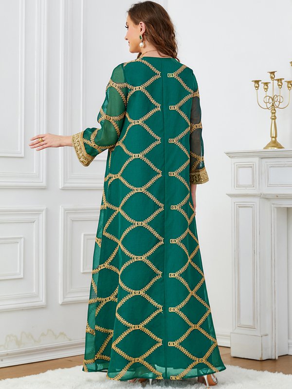 Elegant Eid Middle Eastern Arab Caftan Kaftan Dress for Women - Traditional Islamic Abaya for Special Occasions & Celebrations