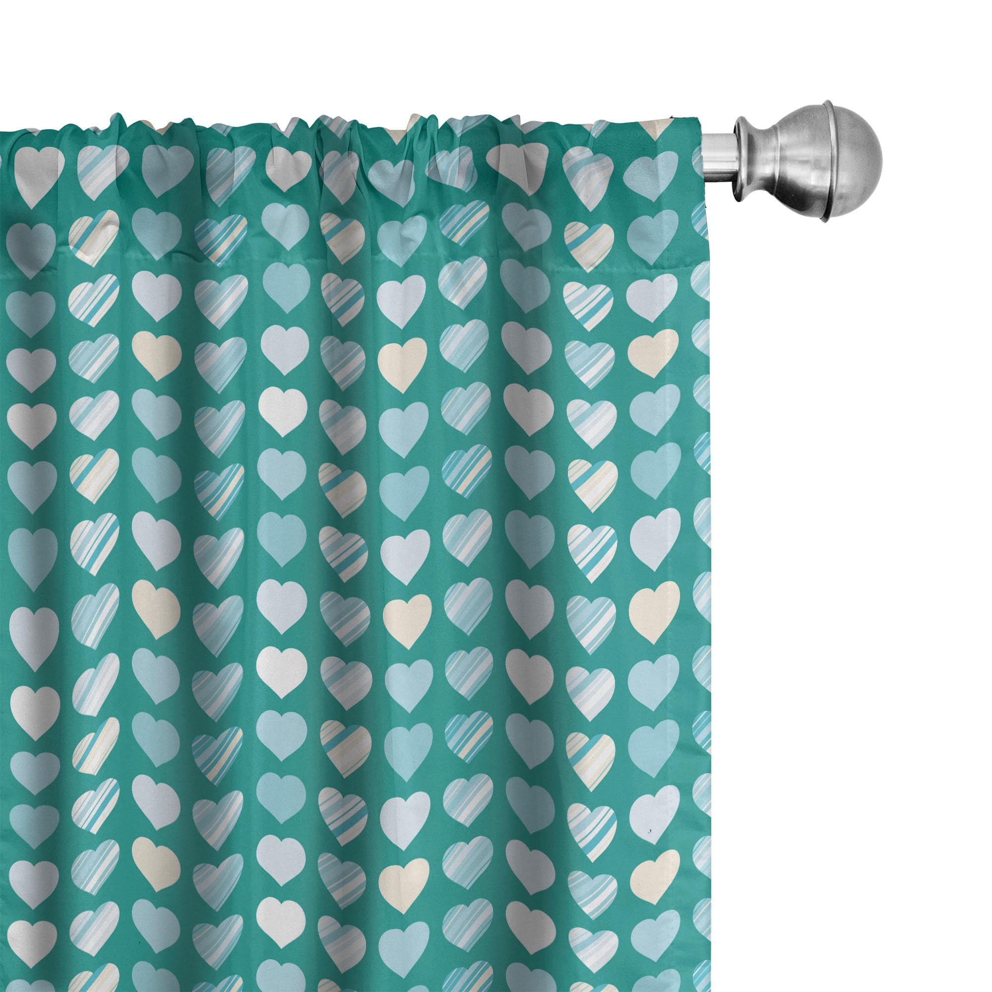 Ambesonne Romantic Heart Lovers Window Curtains - 2 Panel Set with Rod Pocket, 28