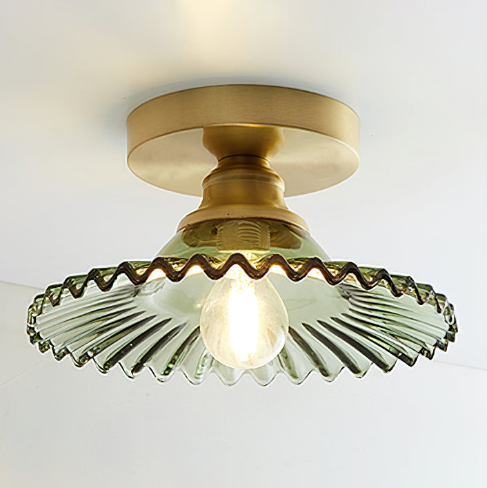 Ozara Modern Trumpet Ceiling Light Fixture - Brushed Nickel Finish, 3-Light Semi Flush Mount for Dining Room, Bedroom or Hallway Lighting