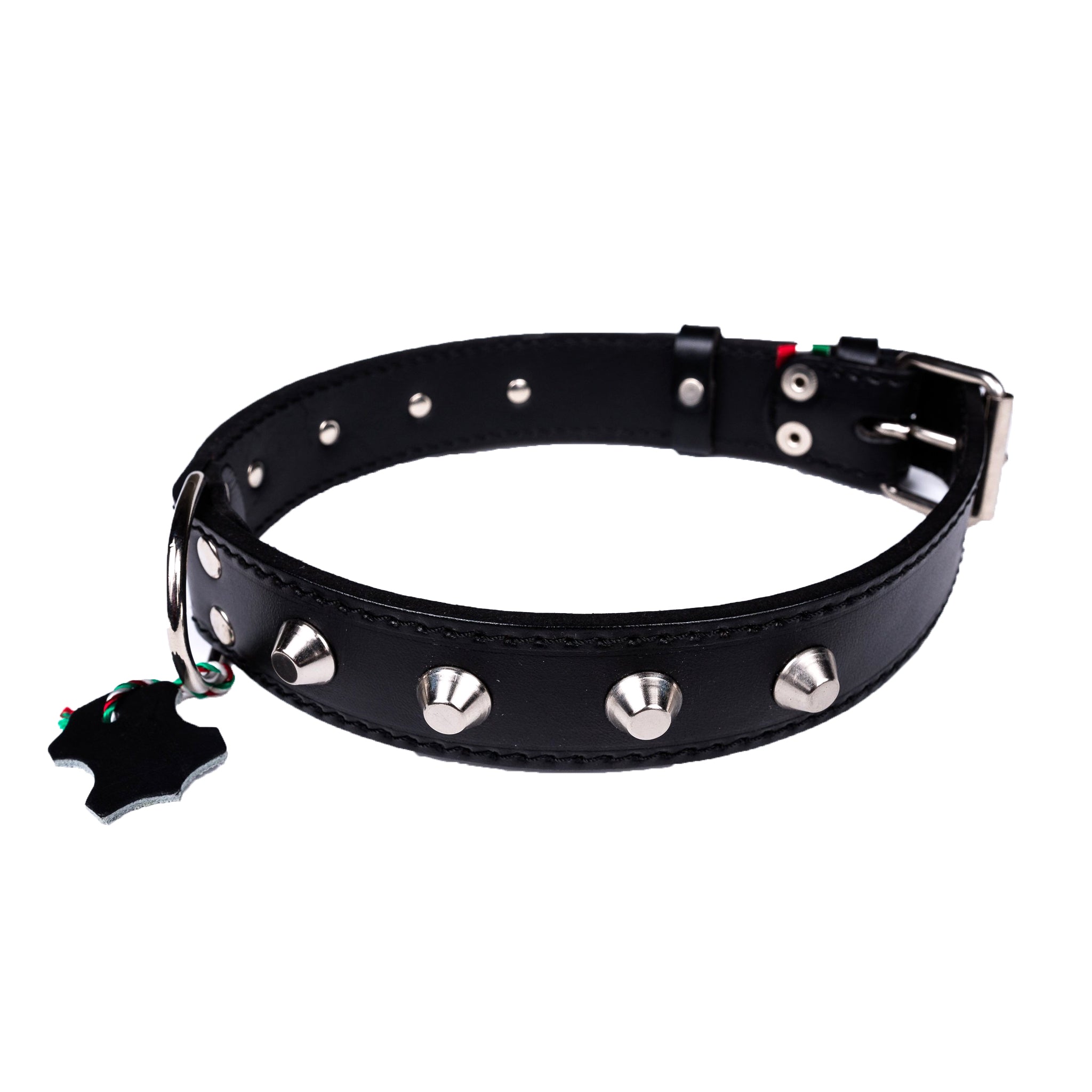 European Leather Studded Dog Collar - Medium Size, Stylish & Durable for Small to Medium Dogs - Perfect for Training, Walks & Fashion Accessories