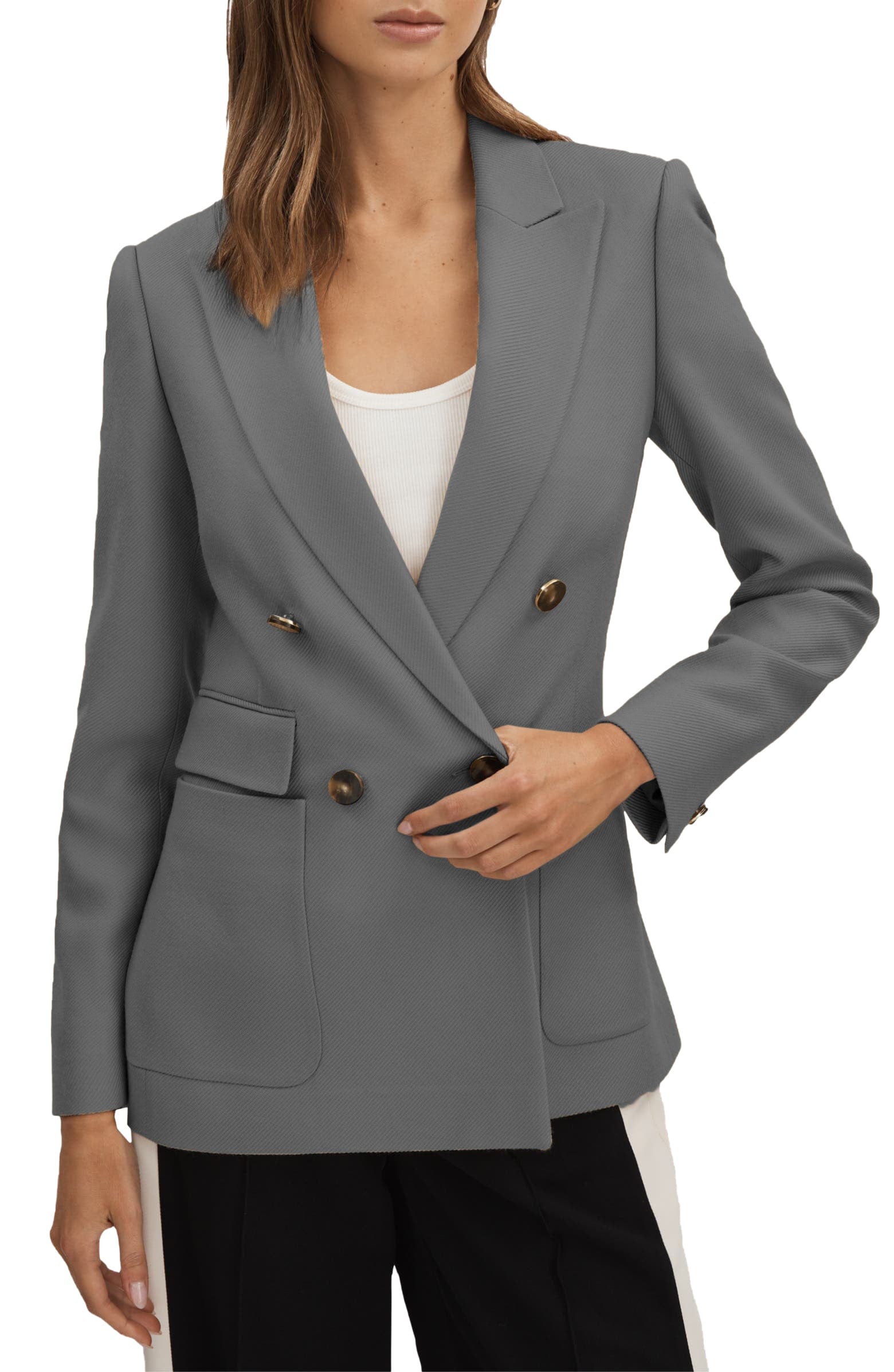 Stylish Women's Double Breasted Peak Lapel Blazer Jacket for Office, Business & Casual Wear | Elegant Formal & Everyday Outfit