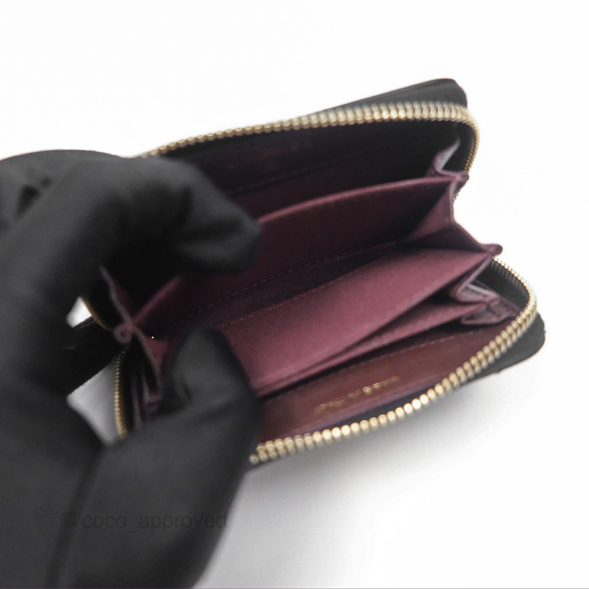 Chanel Chevron Zipped Coin Purse - Black Lambskin with Gold Hardware | Luxury Small Wallet for Women | Perfect for Parties, Travel & Everyday Use