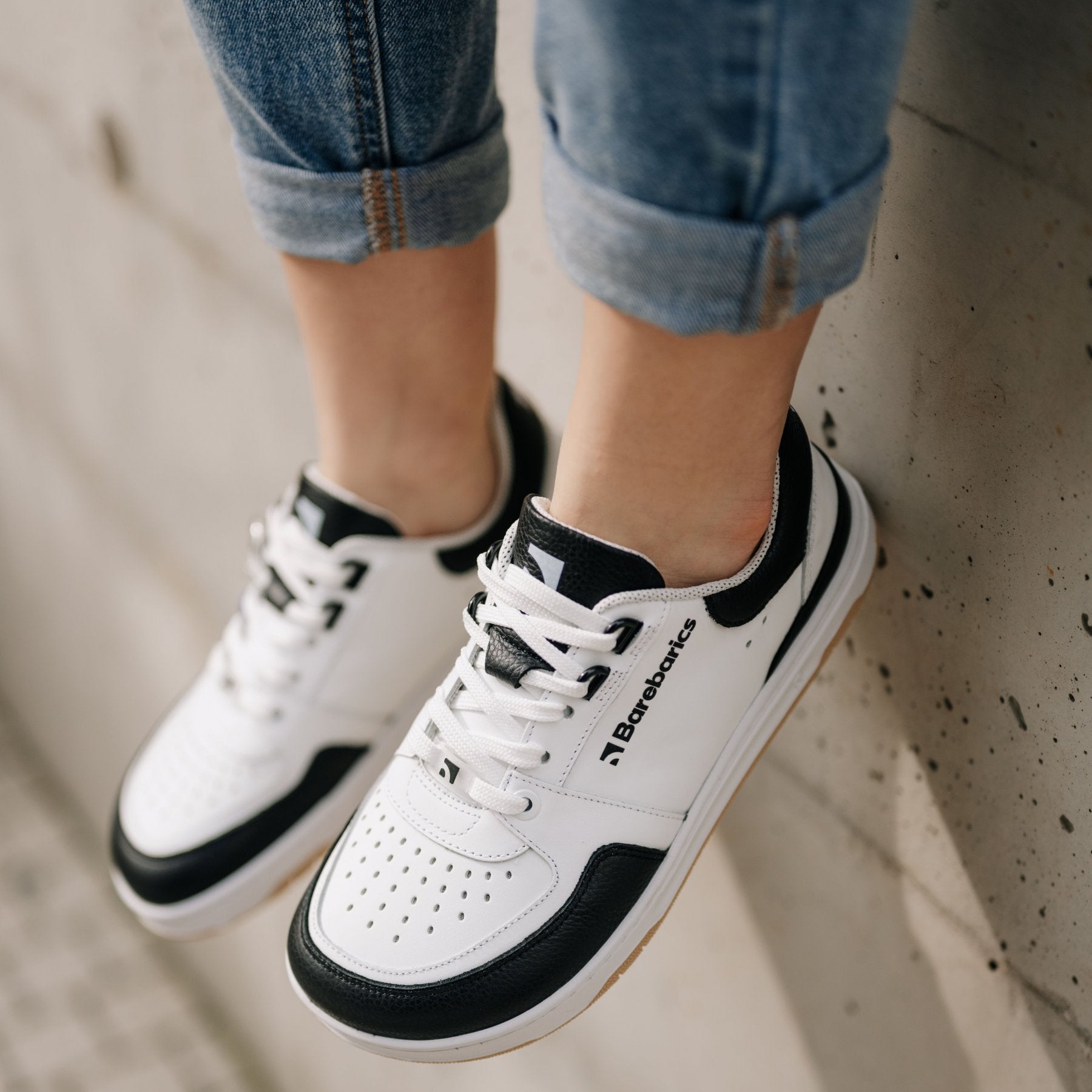 Barefoot Sneakers for Men & Women - Barebarics Wave White & Black Minimalist Shoes | Lightweight, Flexible & Comfortable for Running, Walking & Gym Workouts
