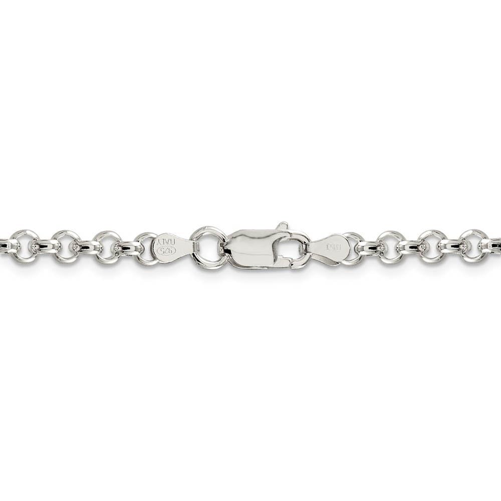 4.75mm Sterling Silver Solid Belcher (Rolo) Chain Necklace - Elegant Black Bow Pendant for Women, Gift for Her, Perfect for Weddings, Parties & Everyday Wear
