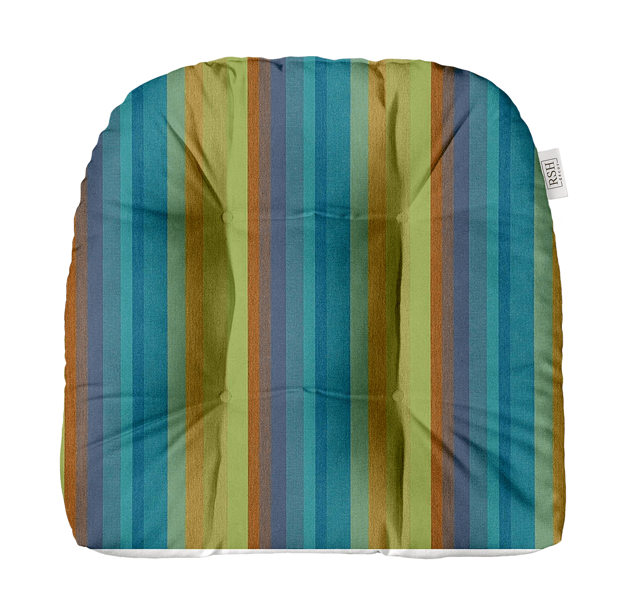 Sunbrella Astoria Stripes Tufted U-Shape Wicker Seat Cushion - Waterproof Outdoor Patio Furniture Cushion for Garden, Poolside & Deck Lounge Chairs