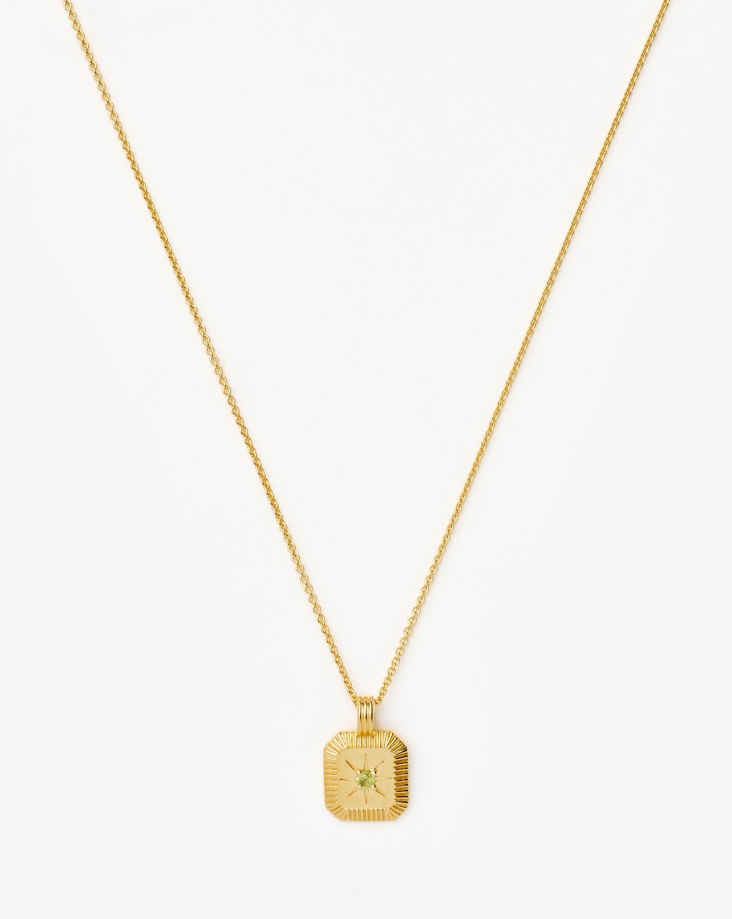 August Birthstone Pendant Necklace - 18k Gold Vermeil with Genuine Peridot | Elegant Jewelry Gift for Women, Birthday, Anniversary & Special Occasions