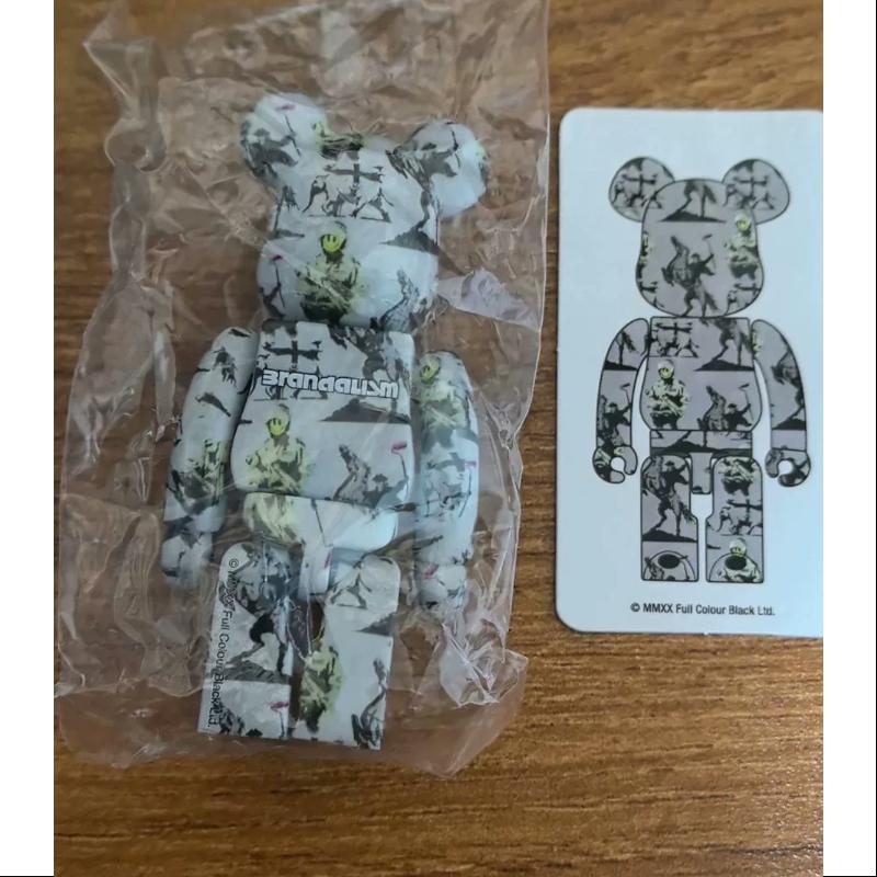 Bearbrick Series 41 SUPER Secret Banksy Brandalism 100% Collectible Art Toy - Perfect for Home Display, Office Decor & Gift for Art Enthusiasts