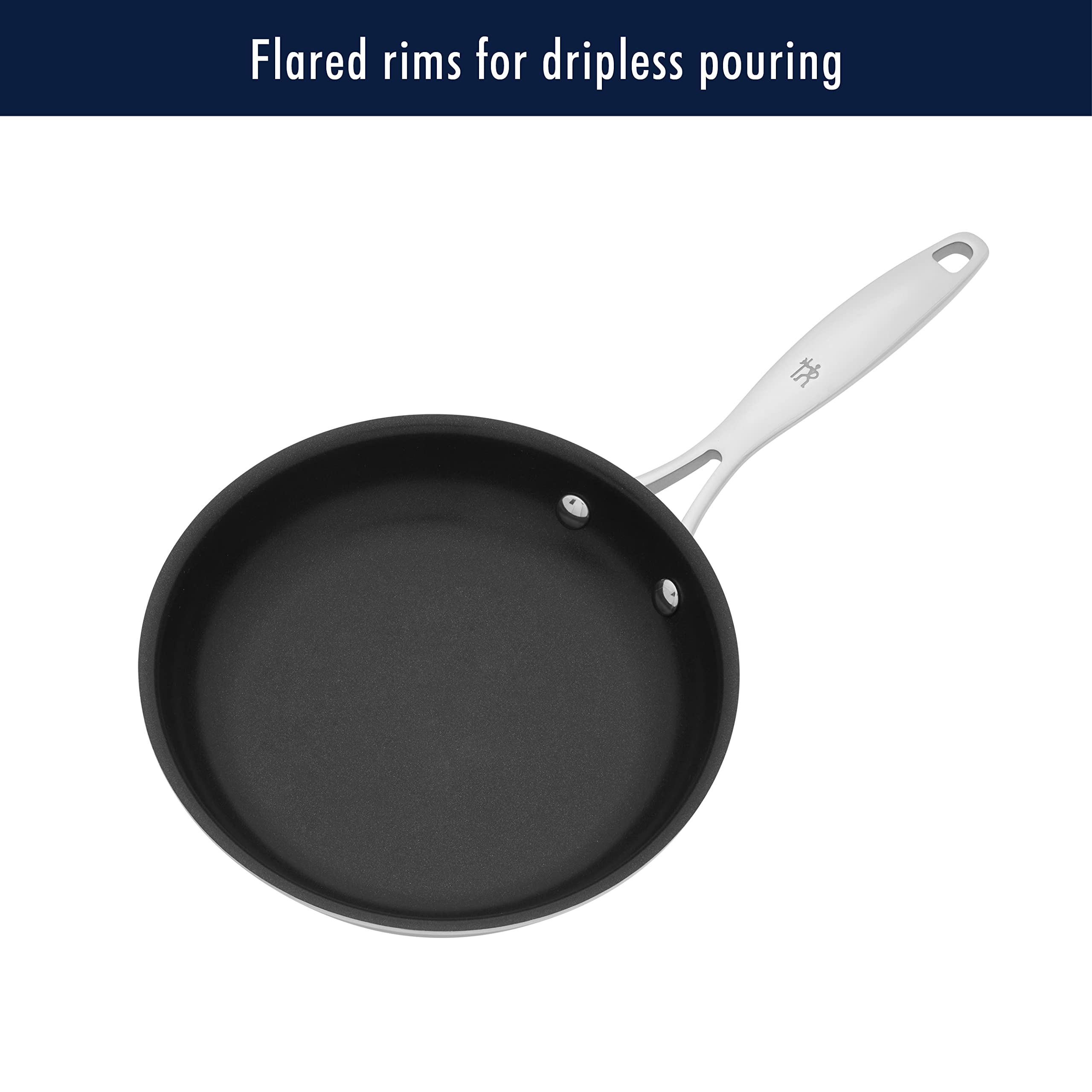 HENCKELS Clad Impulse 2-Piece Nonstick Cookware Set - Stainless Steel Frying Pans with 3-Ply Clad Construction, Mirror Finish, Dishwasher & Oven Safe, Induction Compatible, PFOA-Free Nonstick Coating - Perfect for Sautéing, Frying & Baking at Home