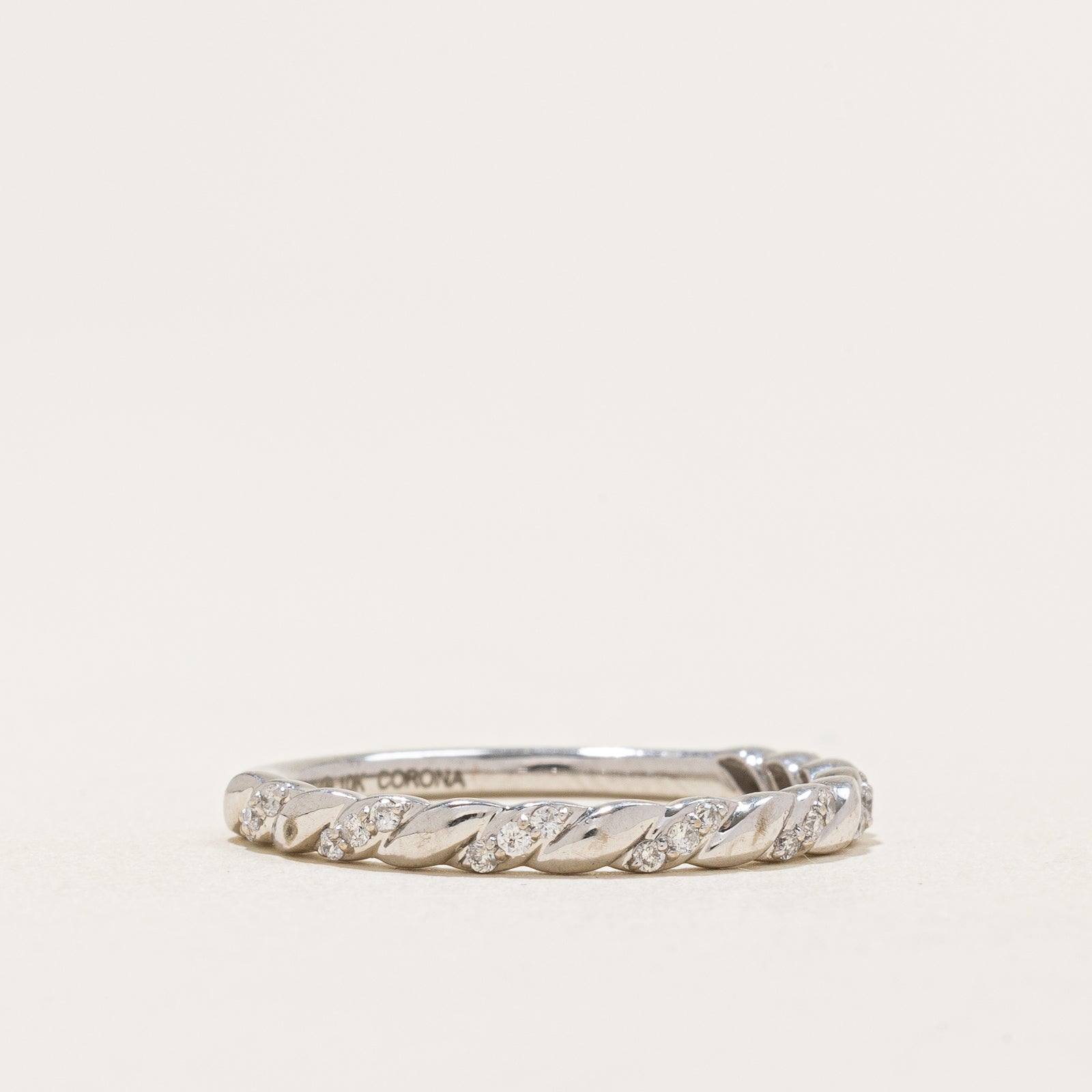 0.105ctw Semi Eternity Diamond Twisted Ring - Size 6.75 | Elegant Wedding Band, Anniversary Gift for Her | Perfect for Engagements, Proposals & Special Occasions