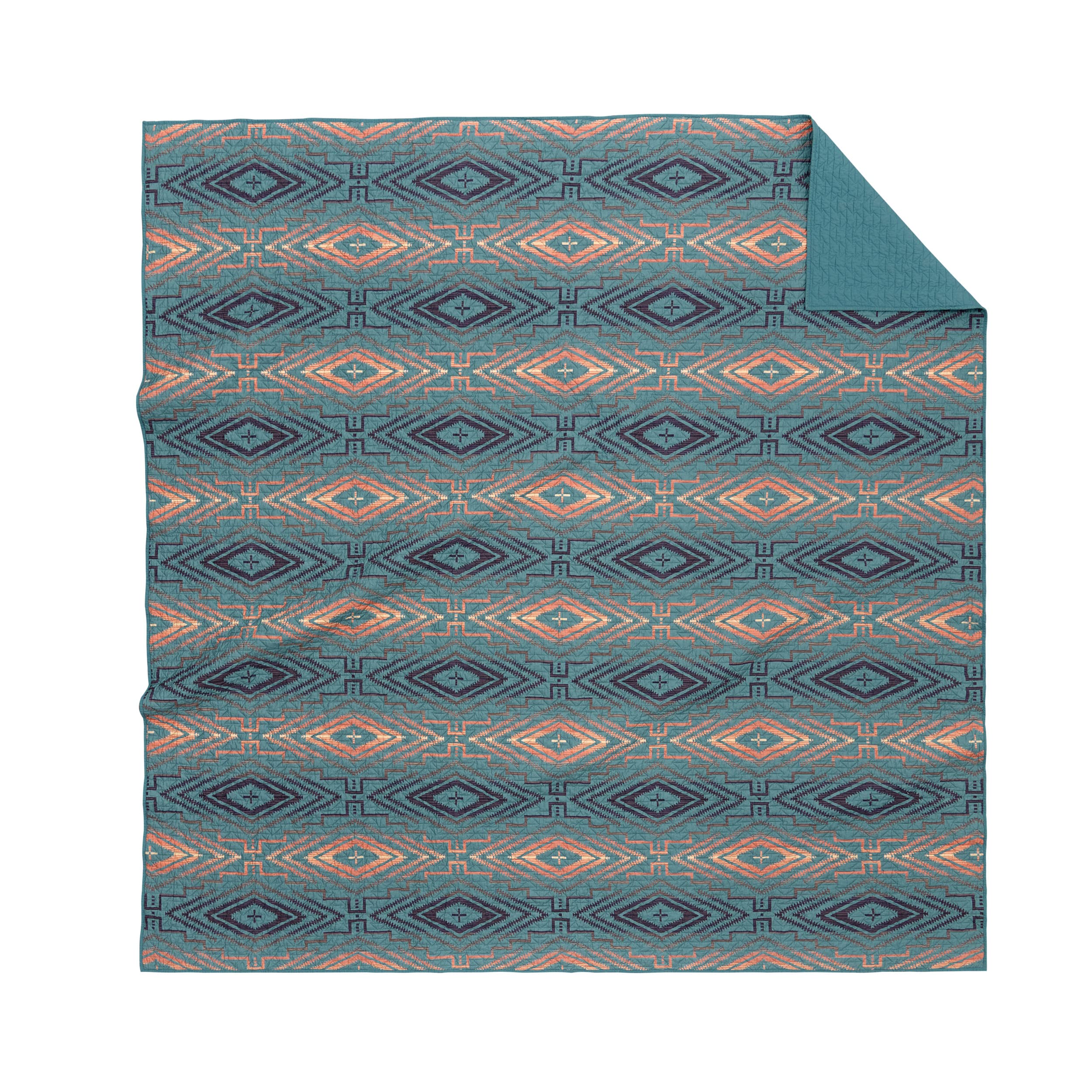 **PENDLETON 21730 Sunset Queen Comforter Set - Cross Stitched Cotton Coverlet Bedding, Soft Printed Rustic Home Décor for Full/Queen Size, Balsam Multi - Perfect for Cozy Bedrooms & Cabin Retreats**