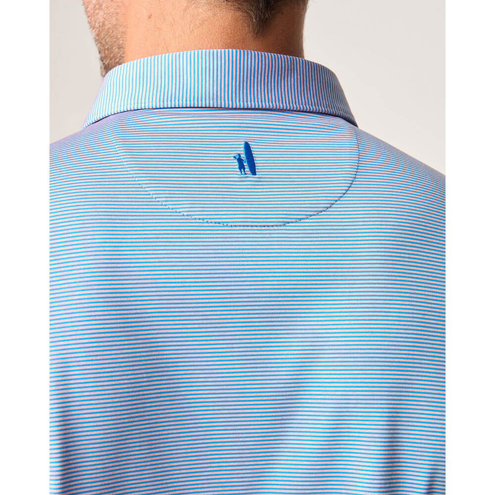 Johnnie O Lyndon Performance Pinstripe Polo Shirt for Men - Breathable Golf & Casual Wear - Office, Club & Weekend Outfit