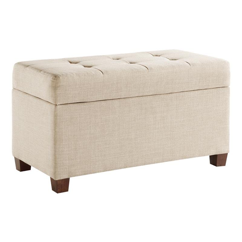 Cream Storage Ottoman for Home & Office - Versatile Footrest & Seat