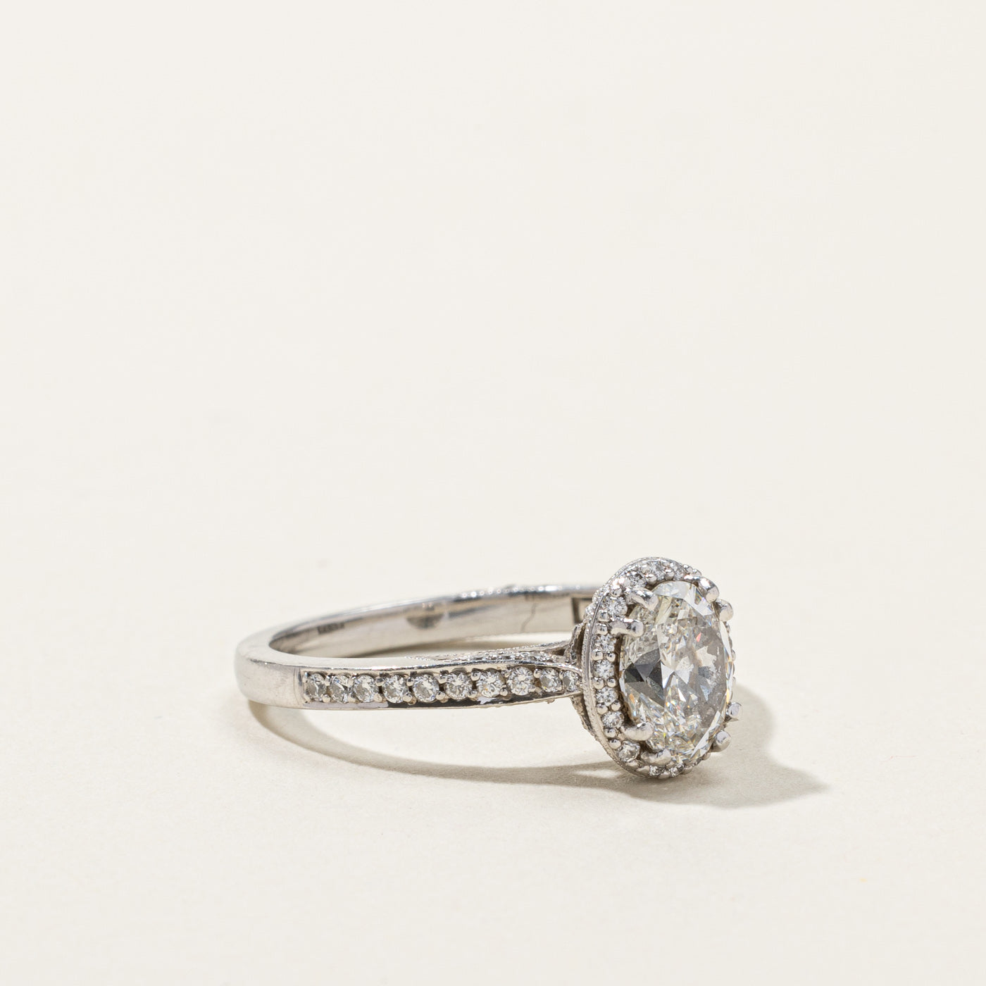 Tacori GIA Certified Halo Diamond Engagement Ring 1.2ct VS2 F with 0.30ctw Side Stones - Size 8 | Elegant Proposal & Wedding Jewelry for Her