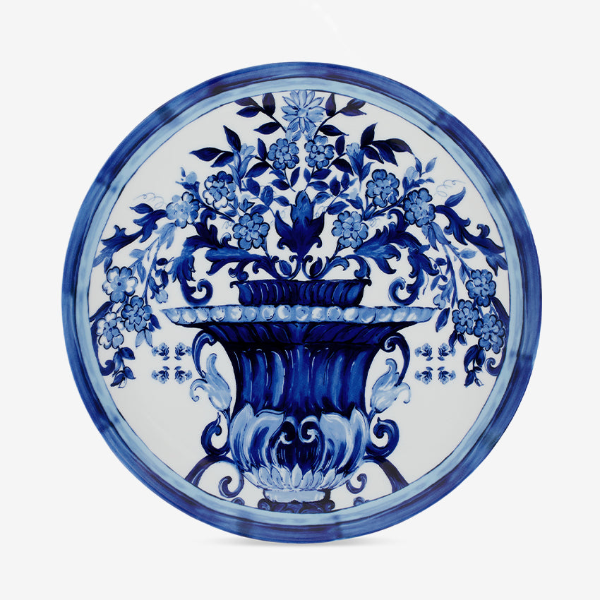 Dolce & Gabbana Casa Blue Mediterraneo Charger Plate - Decorative Ceramic Vase for Dining Table Centerpiece, Wedding Decor & Luxury Home Accessories