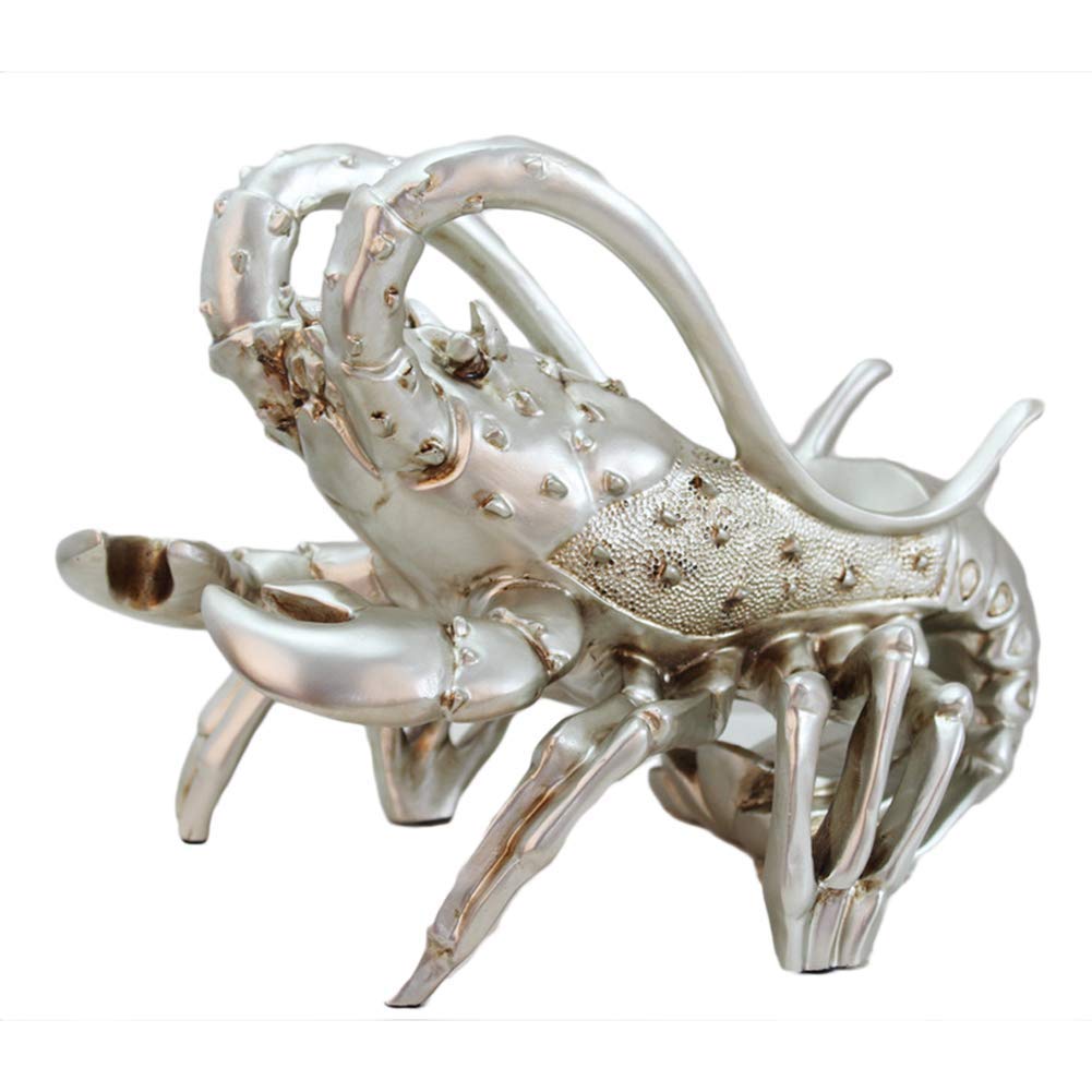 LIUSHI Resin Lobster Wine Rack Holder - Creative Sculpture Wine Bottle Stand for Home Bar Decor, Silver | Perfect for Wine Storage, Kitchen Countertop Display & Unique Housewarming Gift