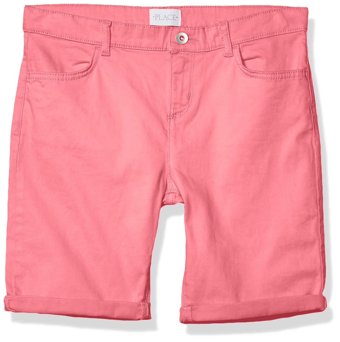 The Children's Place Girls' Roll Cuff Denim Skimmer Shorts - Comfortable Stretch Denim Shorts for Toddler & Little Girls - Perfect for Playdates, Summer Outfits & Casual Wear