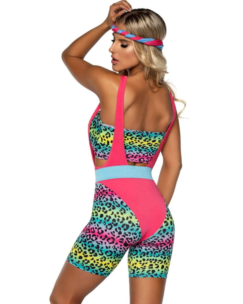 80s Cardio Cutie Women's Retro Workout Costume - Vintage Aerobic Dance Outfit for 80s Theme Party, Halloween & Cosplay