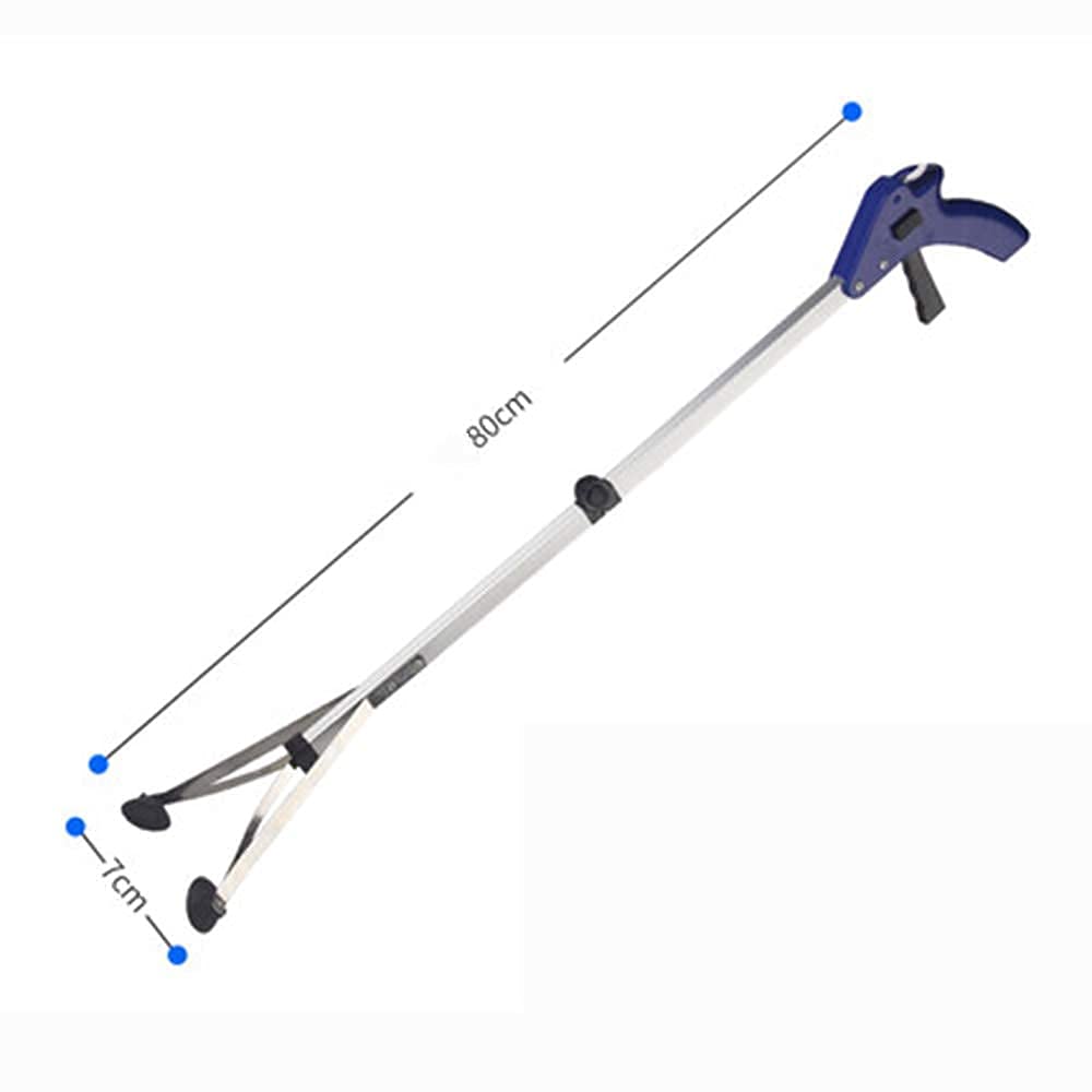 Foldable Aluminum Long Arm Reacher Grabber Tool - Extendable Litter Picker for Trash Collection, Recycling & Outdoor Cleaning (Ideal for Elderly, Disabled & Garden Use)