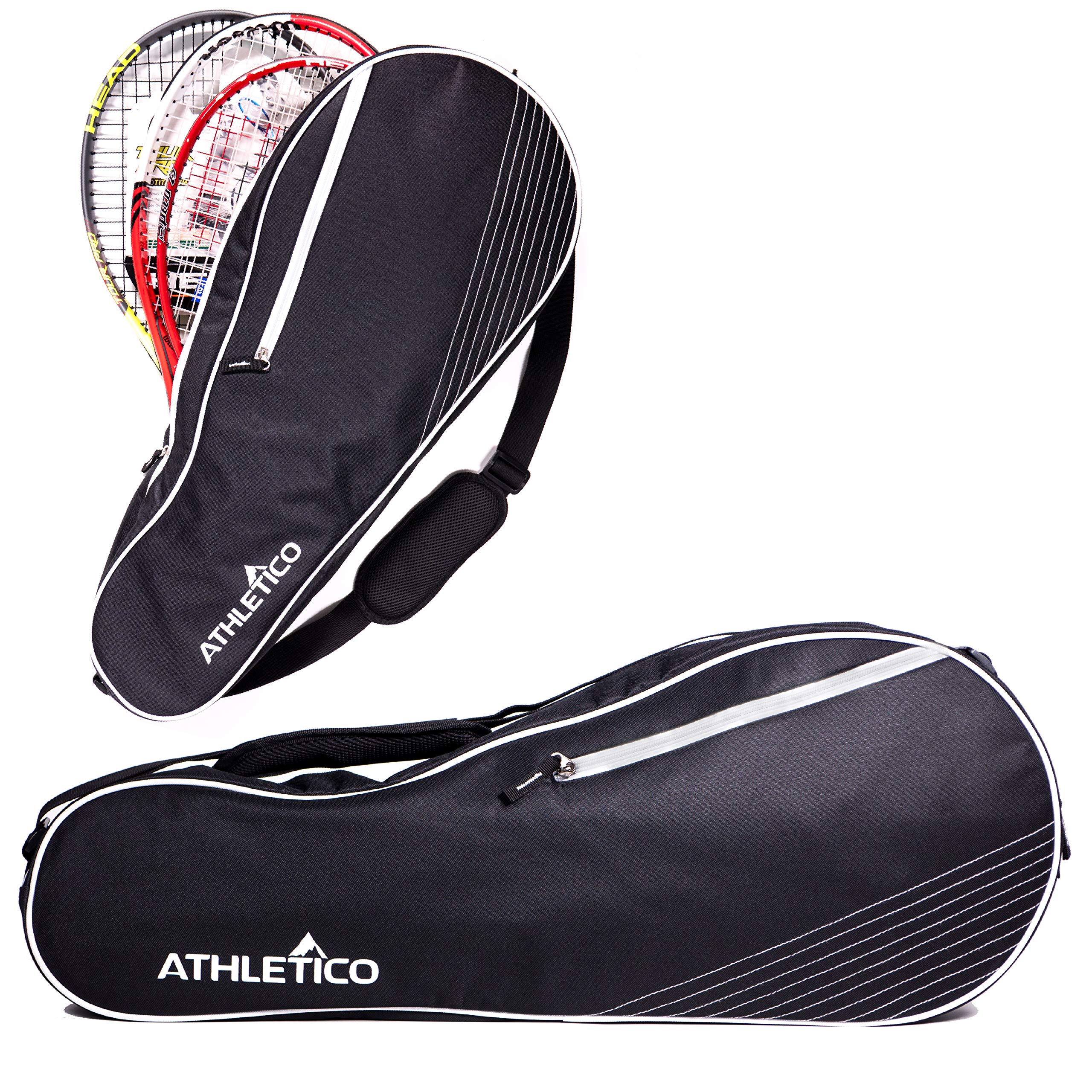 Athletico 3 Racquet Tennis Bag - Padded Protective Case for Tennis Rackets | Lightweight Durable Sports Gear for Professional & Beginner Players | Unisex Design for Men, Women & Youth | Perfect for Court Training, Matches & Travel