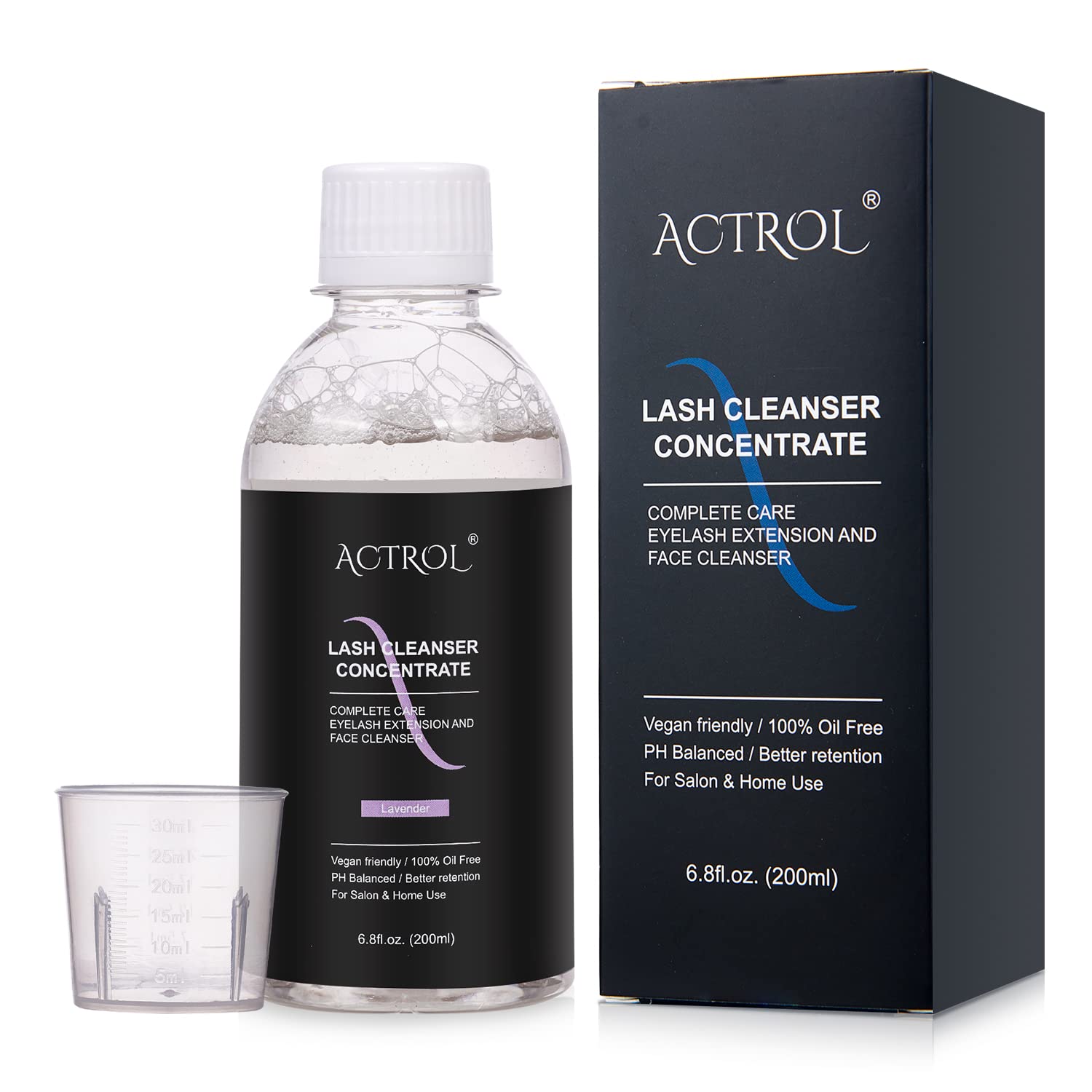 **Professional Lavender Eyelash Cleanser Concentrate 200ml - Foaming Lash Shampoo for Extensions, Salon & Home Care (Makes 40 Bottles) - Gentle Cleansing for Sensitive Eyes & Long-Lasting Lashes**    *(Perfect for Daily Lash Hygiene, Post-Extension Care & Pre-Makeup Prep)*