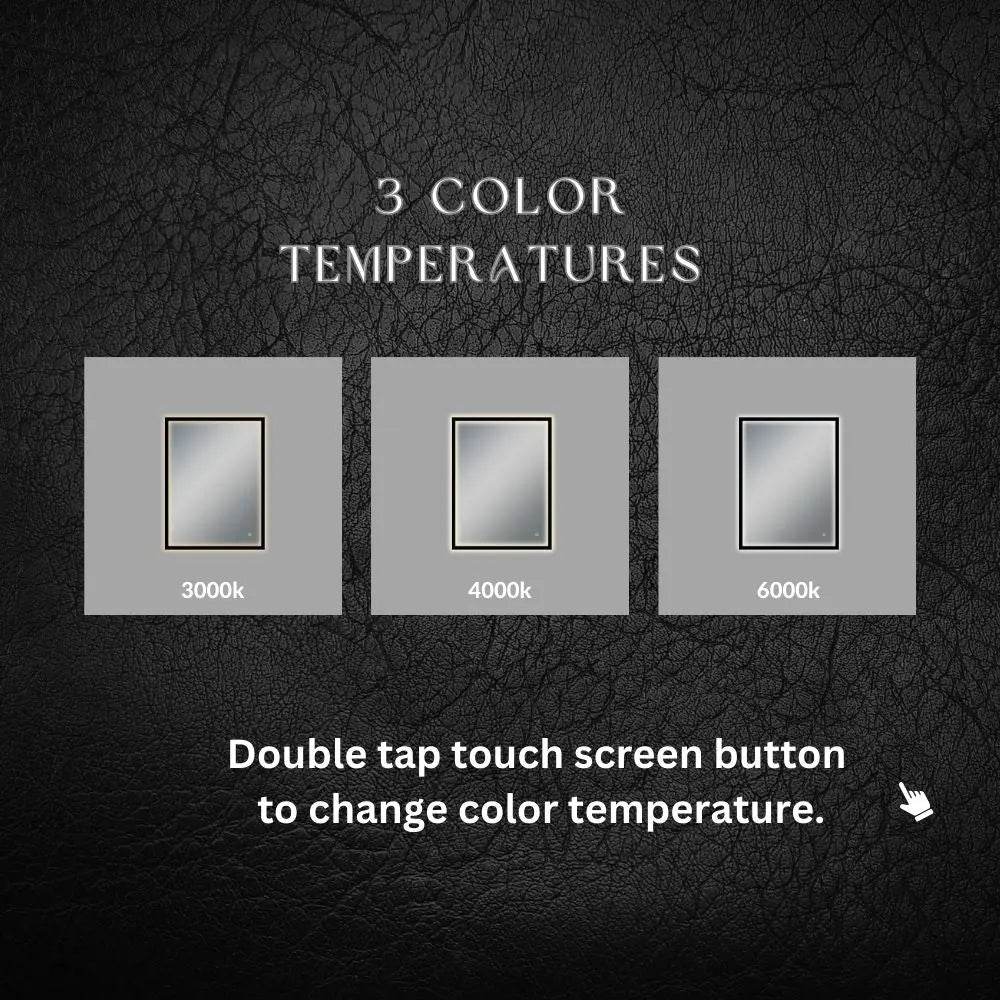 Premium LED Lighted Mirror with Front & Backlit, Dimmer & Defogger - 2 Sizes for Bathroom Vanity, Makeup & Shaving - Perfect for Home & Salon Use