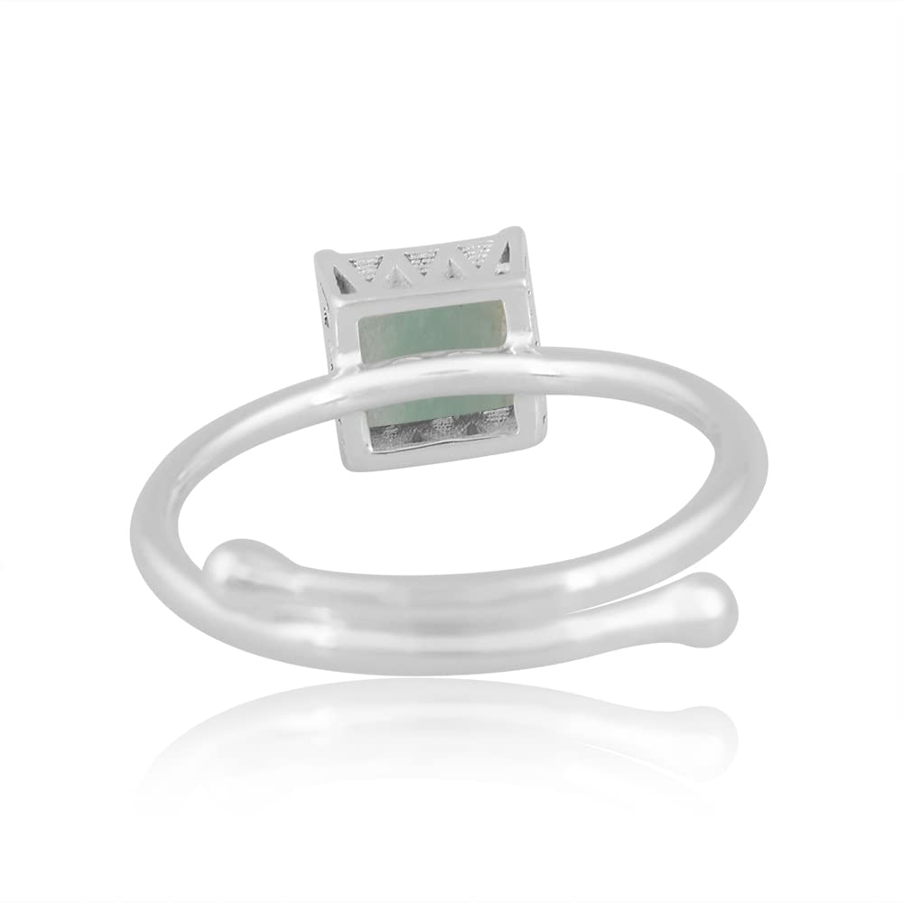PANOPLY Amazonite Solid 925 Sterling Silver Ring for Women - Perfect Gift for Mom from Daughter or Son, Ideal for Anniversary, Birthday, Wedding, Christmas - Everyday Wear, Special Occasions, and Thoughtful Moments